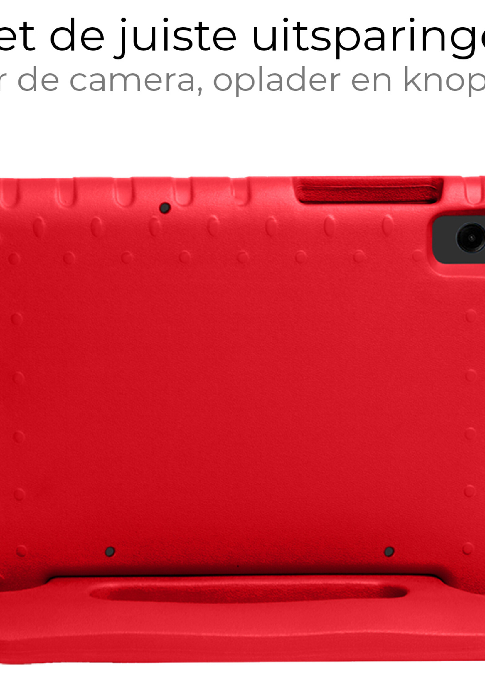 BTH Kinderhoes Geschikt voor Samsung Galaxy Tab A9 Hoes Kinder Hoesje Kids Case Cover Kidsproof - Hoesje Geschikt voor Samsung Tab A9 Hoesje Kinder Hoes - Rood