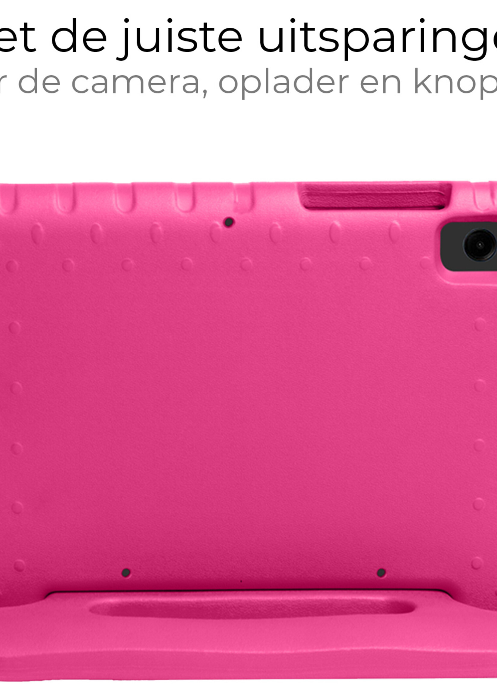BTH Kinderhoes Geschikt voor Samsung Galaxy Tab A9 Hoes Kinder Hoesje Kids Case Cover Kidsproof - Hoesje Geschikt voor Samsung Tab A9 Hoesje Kinder Hoes - Roze