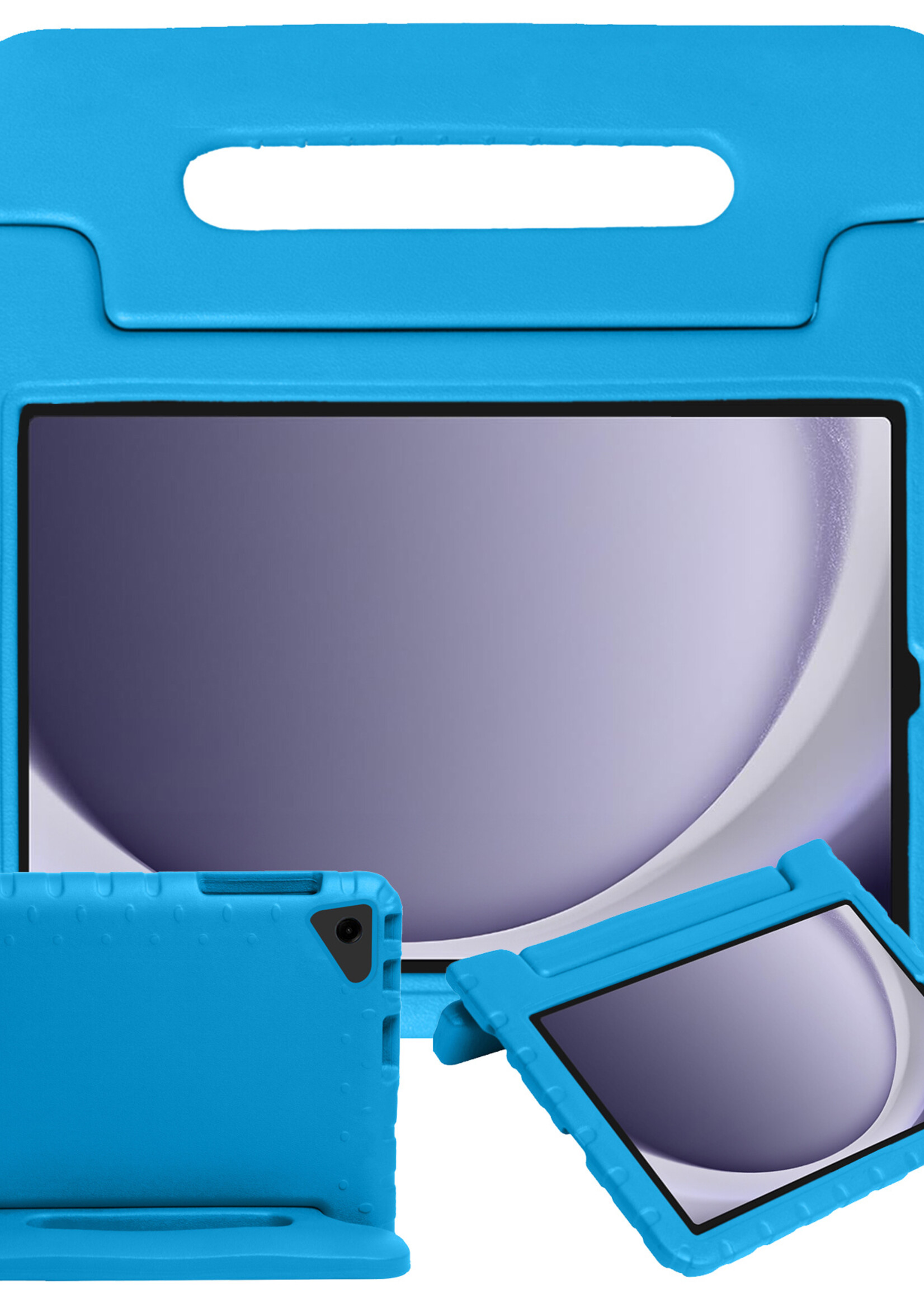BTH Kinderhoes Geschikt voor Samsung Galaxy Tab A9 Plus Hoes Kinder Hoesje Kids Case Cover Kidsproof - Hoesje Geschikt voor Samsung Tab A9 Plus Hoesje Kinder Hoes - Blauw
