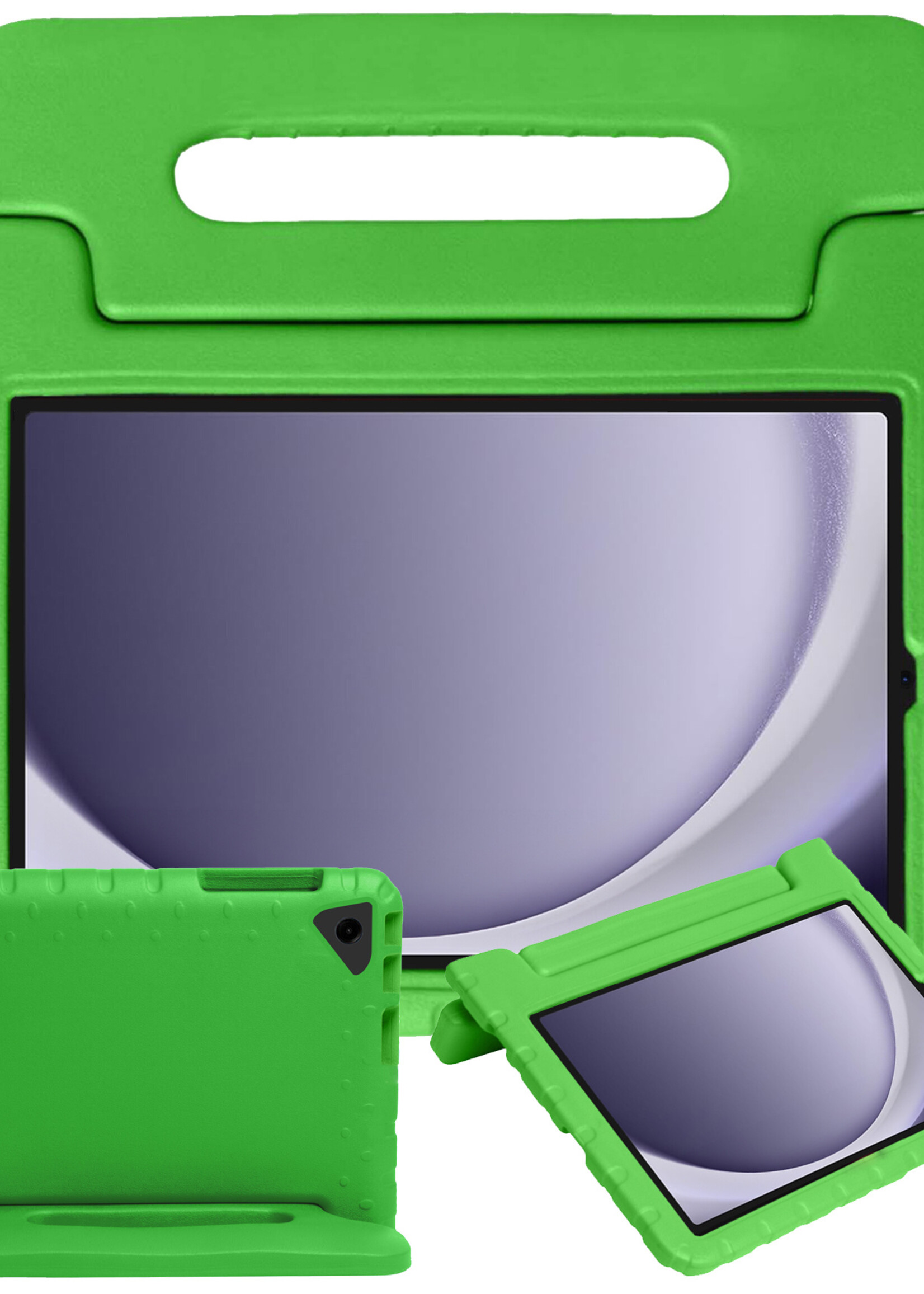 BTH Kinderhoes Geschikt voor Samsung Galaxy Tab A9 Plus Hoes Kinder Hoesje Kids Case Cover Kidsproof - Hoesje Geschikt voor Samsung Tab A9 Plus Hoesje Kinder Hoes - Groen