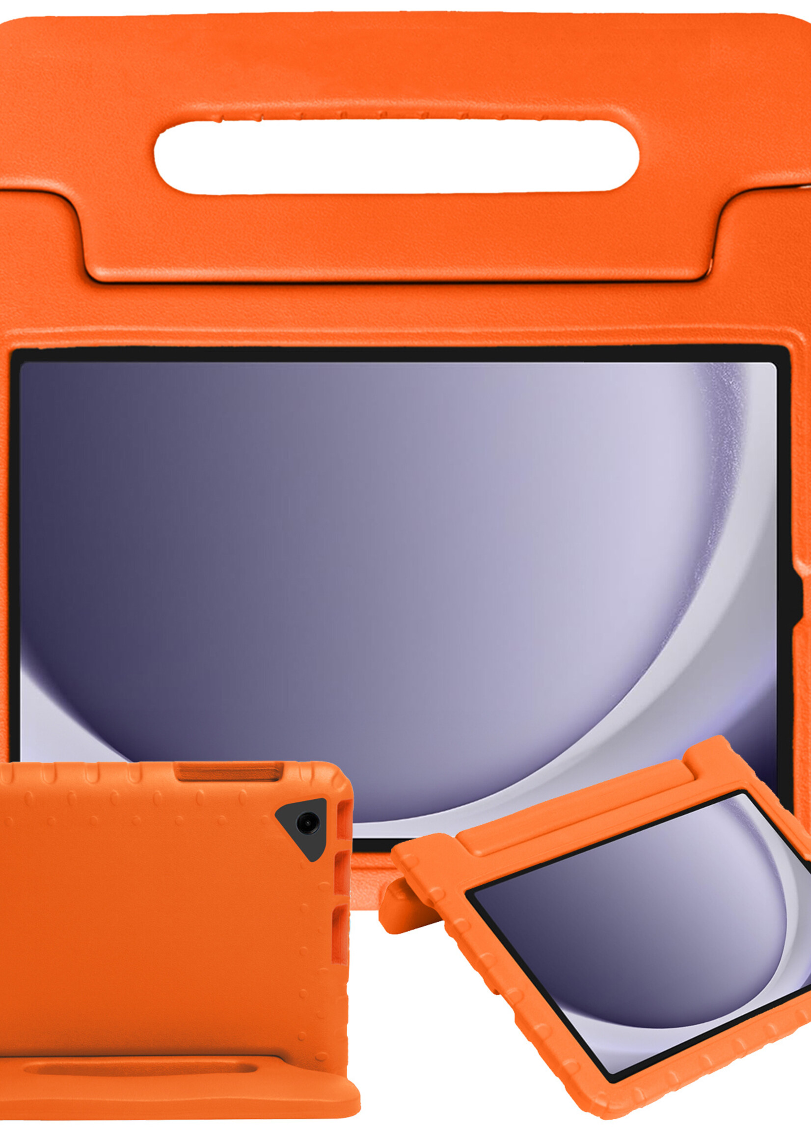 BTH Kinderhoes Geschikt voor Samsung Galaxy Tab A9 Plus Hoes Kinder Hoesje Kids Case Cover Kidsproof - Hoesje Geschikt voor Samsung Tab A9 Plus Hoesje Kinder Hoes - Oranje