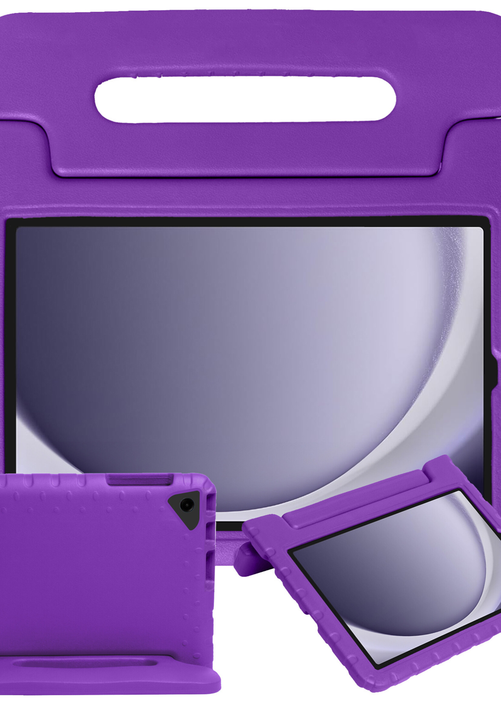 BTH Kinderhoes Geschikt voor Samsung Galaxy Tab A9 Plus Hoes Kinder Hoesje Kids Case Cover Kidsproof - Hoesje Geschikt voor Samsung Tab A9 Plus Hoesje Kinder Hoes - Paars