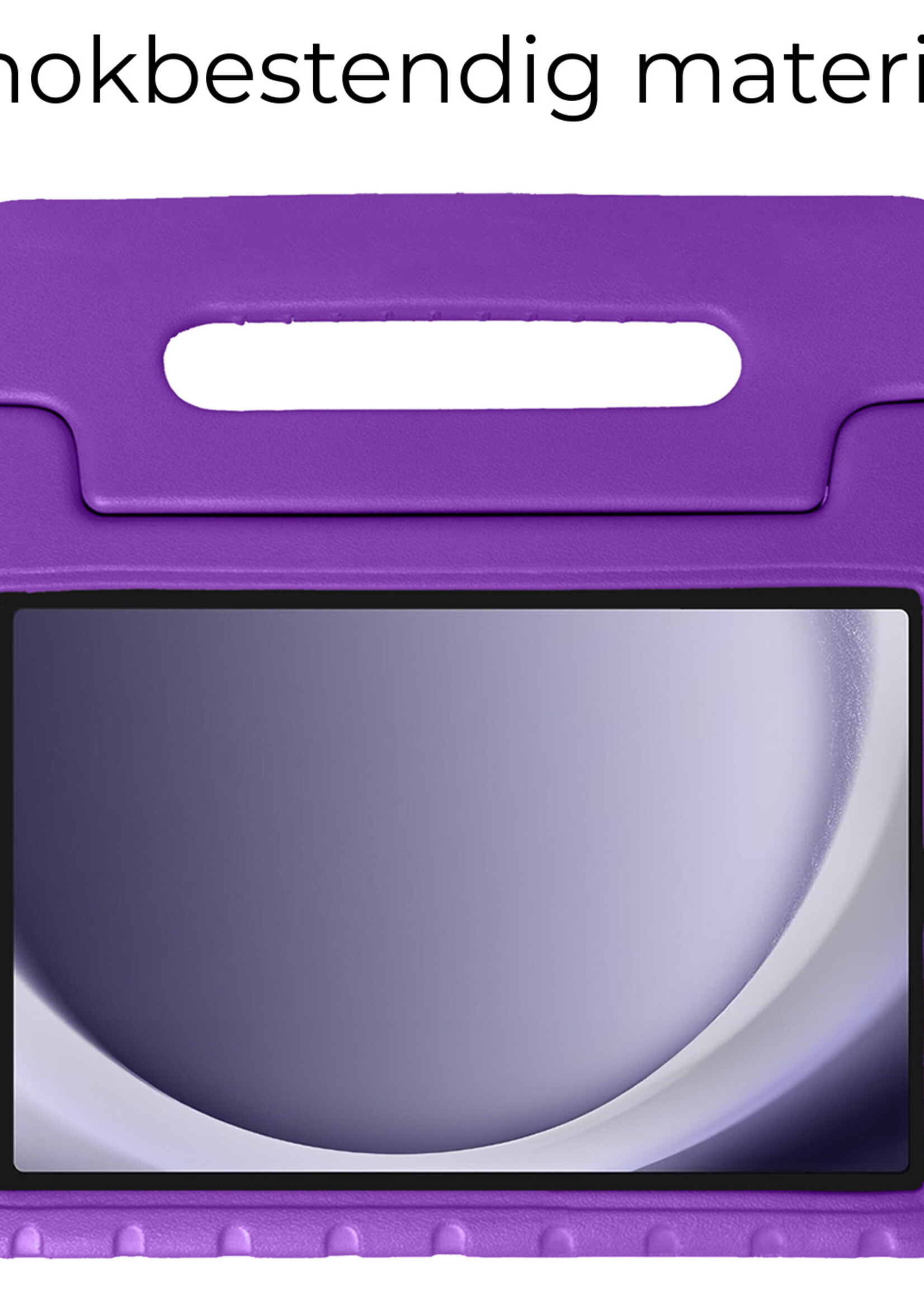 BTH Kinderhoes Geschikt voor Samsung Galaxy Tab A9 Plus Hoes Kinder Hoesje Kids Case Cover Kidsproof - Hoesje Geschikt voor Samsung Tab A9 Plus Hoesje Kinder Hoes - Paars