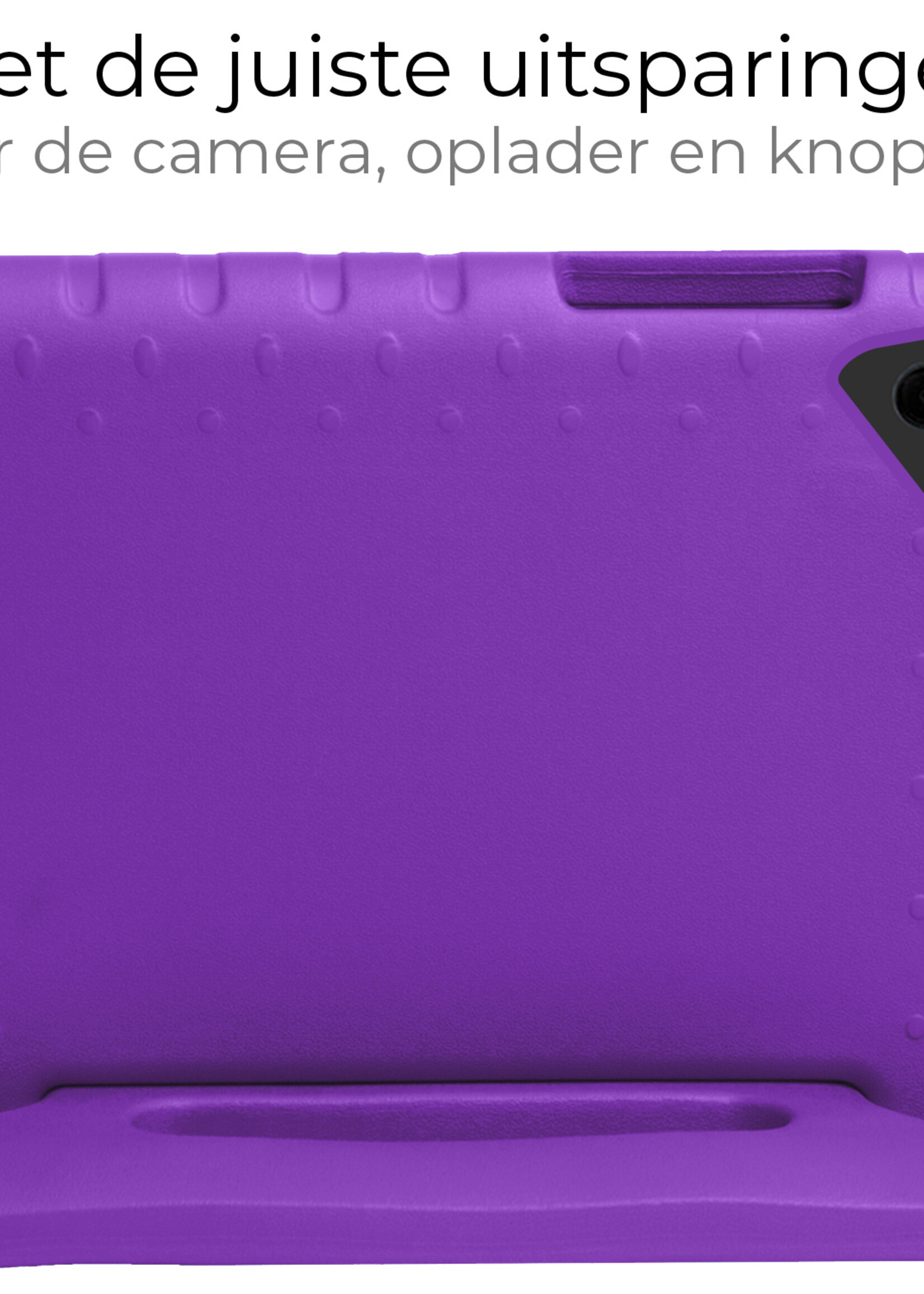 BTH Kinderhoes Geschikt voor Samsung Galaxy Tab A9 Plus Hoes Kinder Hoesje Kids Case Cover Kidsproof - Hoesje Geschikt voor Samsung Tab A9 Plus Hoesje Kinder Hoes - Paars