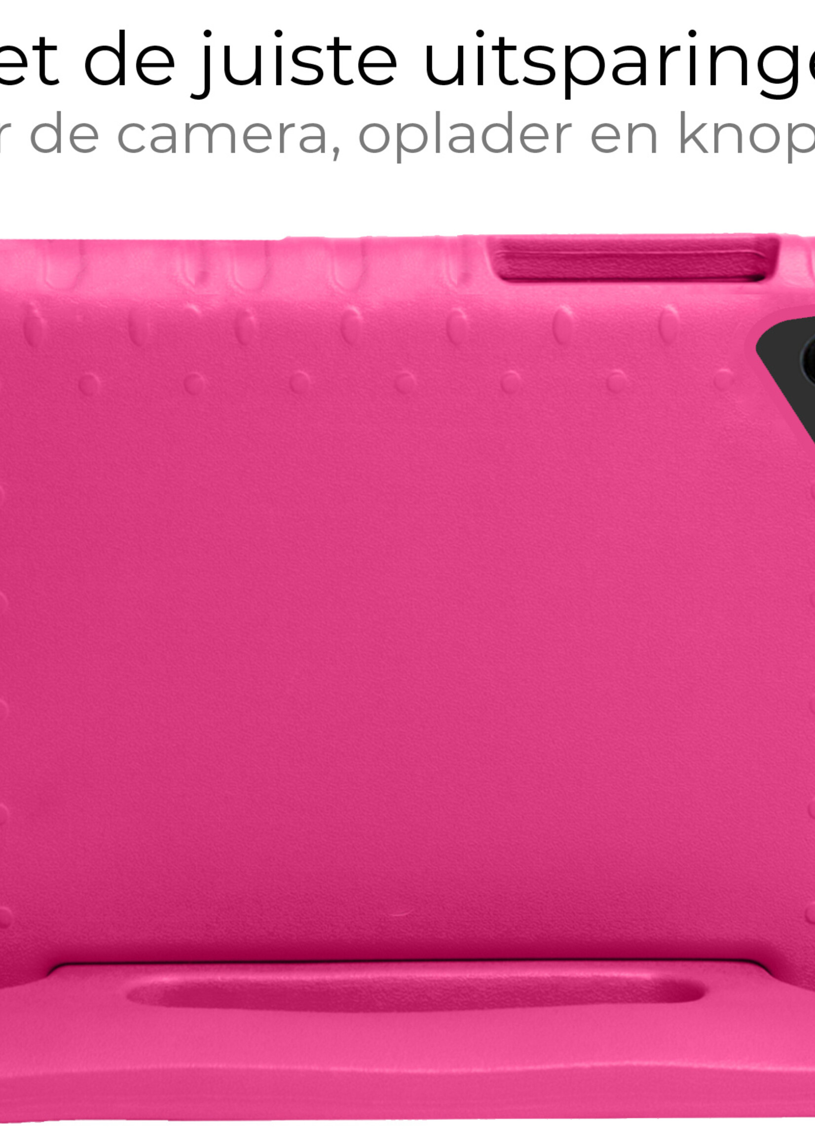 BTH Kinderhoes Geschikt voor Samsung Galaxy Tab A9 Plus Hoes Kinder Hoesje Kids Case Cover Kidsproof - Hoesje Geschikt voor Samsung Tab A9 Plus Hoesje Kinder Hoes - Roze