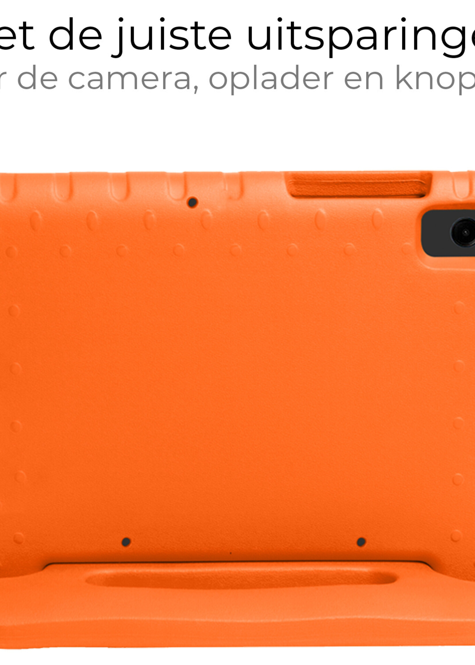 BTH Kinderhoes Geschikt voor Samsung Galaxy Tab A9 Hoes Kinder Hoesje Kids Case Cover Kidsproof Met Screenprotector - Hoesje Geschikt voor Samsung Tab A9 Hoesje Kinder Hoes - Oranje