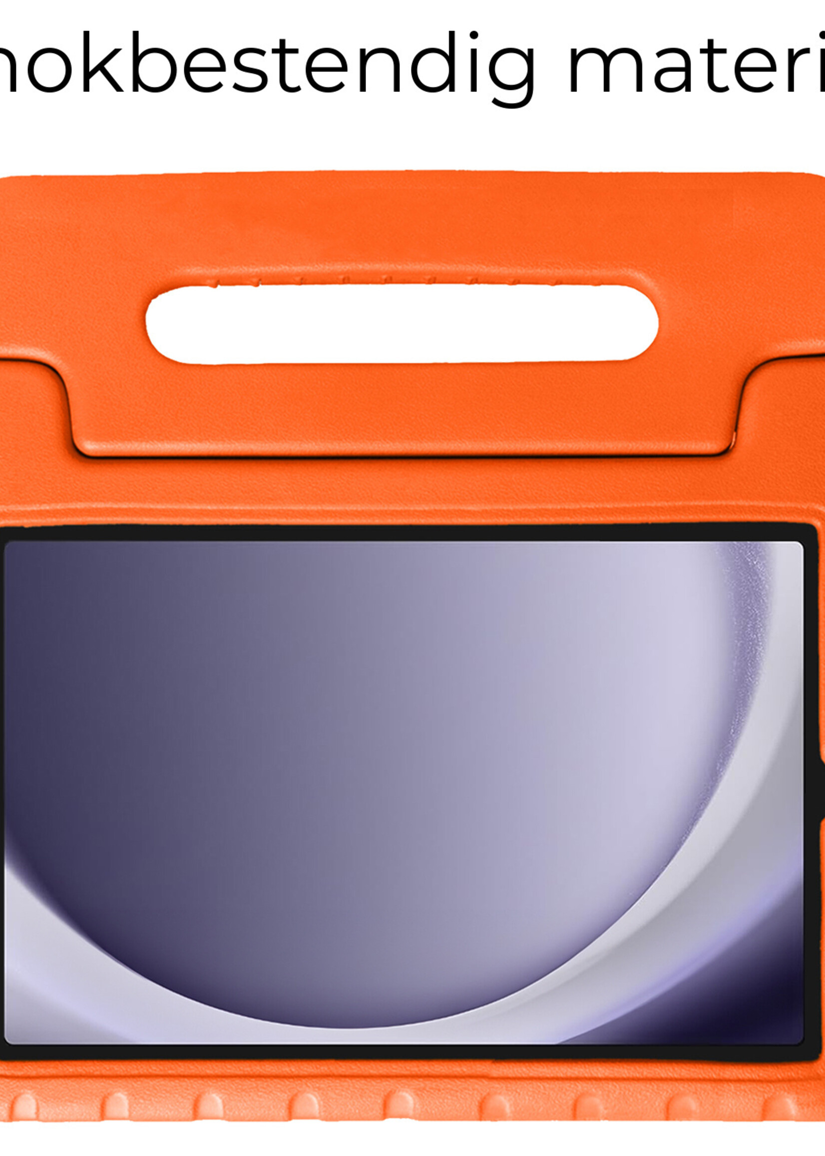 BTH Kinderhoes Geschikt voor Samsung Galaxy Tab A9 Hoes Kinder Hoesje Kids Case Cover Kidsproof Met Screenprotector - Hoesje Geschikt voor Samsung Tab A9 Hoesje Kinder Hoes - Oranje