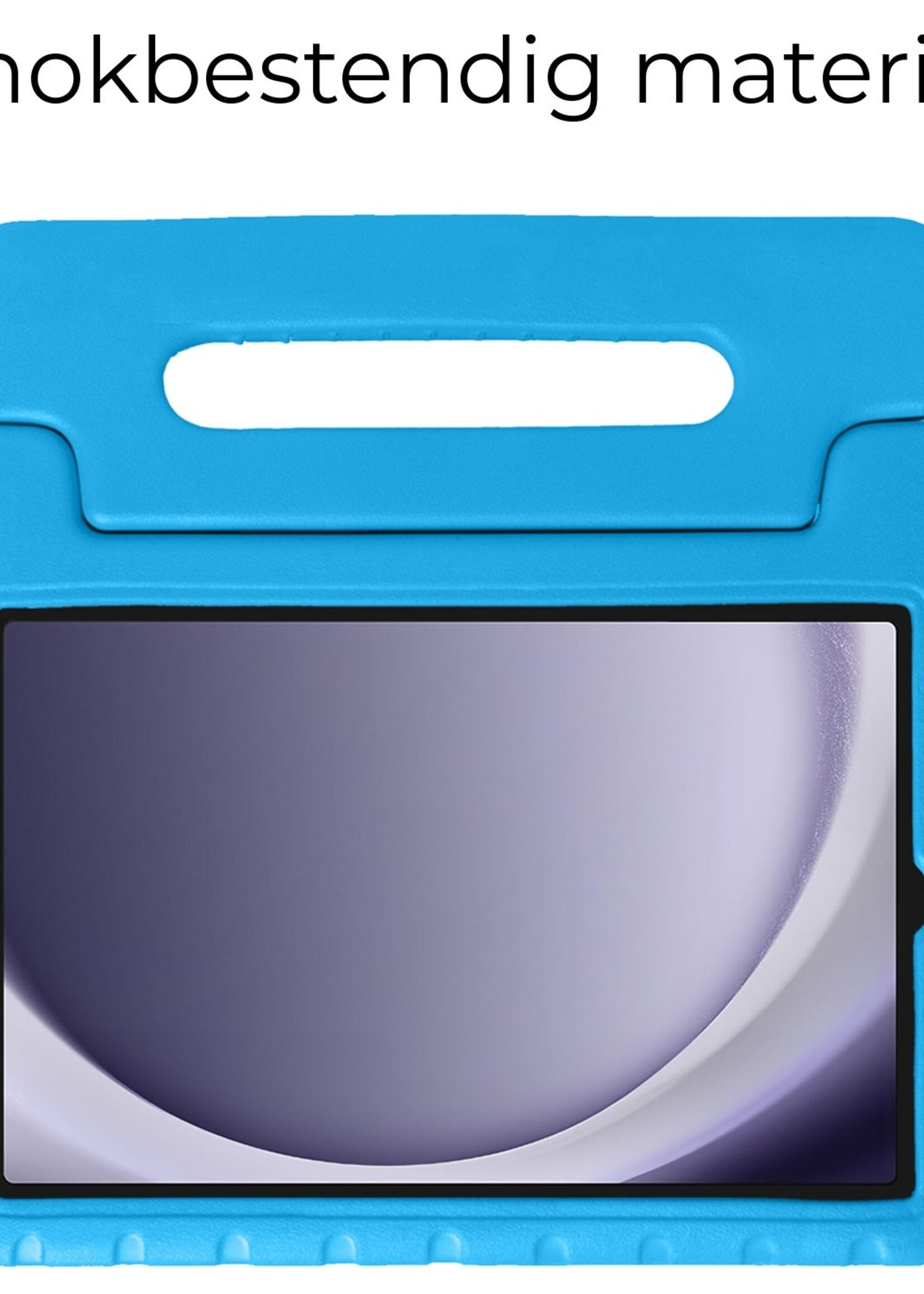 BTH Kinderhoes Geschikt voor Samsung Galaxy Tab A9 Hoes Kinder Hoesje Kids Case Cover Kidsproof Met 2x Screenprotector - Hoesje Geschikt voor Samsung Tab A9 Hoesje Kinder Hoes - Blauw