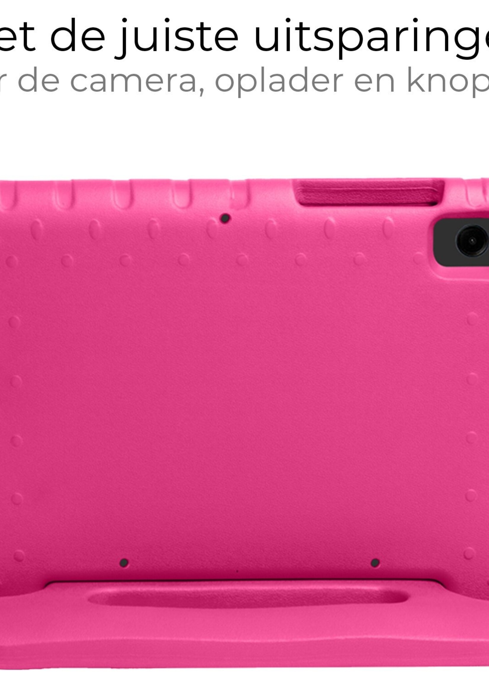 BTH Kinderhoes Geschikt voor Samsung Galaxy Tab A9 Hoes Kinder Hoesje Kids Case Cover Kidsproof Met 2x Screenprotector - Hoesje Geschikt voor Samsung Tab A9 Hoesje Kinder Hoes - Roze