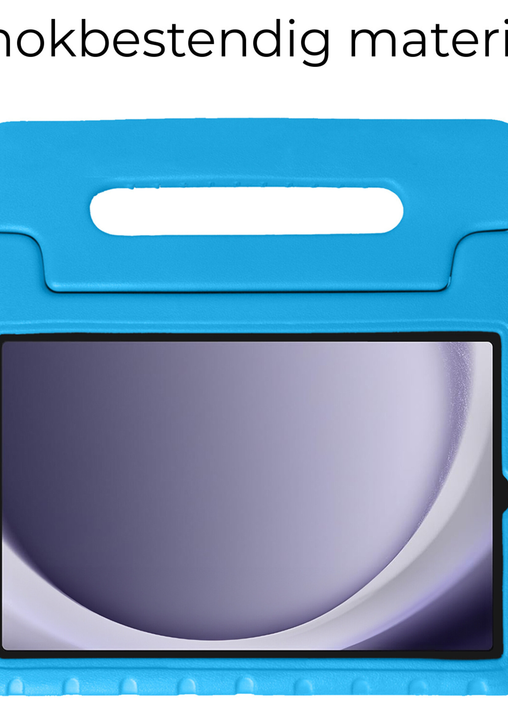 BTH Kinderhoes Geschikt voor Samsung Galaxy Tab A9 Plus Hoes Kinder Hoesje Kids Case Cover Kidsproof Met Screenprotector - Hoesje Geschikt voor Samsung Tab A9 Plus Hoesje Kinder Hoes - Blauw
