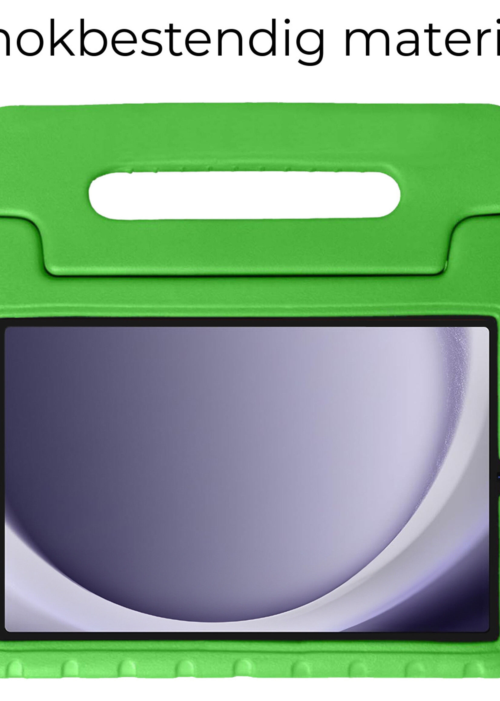 BTH Kinderhoes Geschikt voor Samsung Galaxy Tab A9 Plus Hoes Kinder Hoesje Kids Case Cover Kidsproof Met Screenprotector - Hoesje Geschikt voor Samsung Tab A9 Plus Hoesje Kinder Hoes - Groen