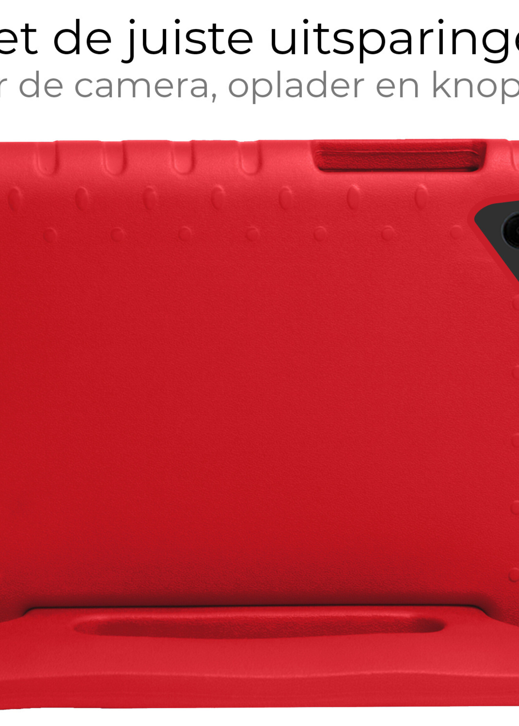 BTH Kinderhoes Geschikt voor Samsung Galaxy Tab A9 Plus Hoes Kinder Hoesje Kids Case Cover Kidsproof Met Screenprotector - Hoesje Geschikt voor Samsung Tab A9 Plus Hoesje Kinder Hoes - Rood