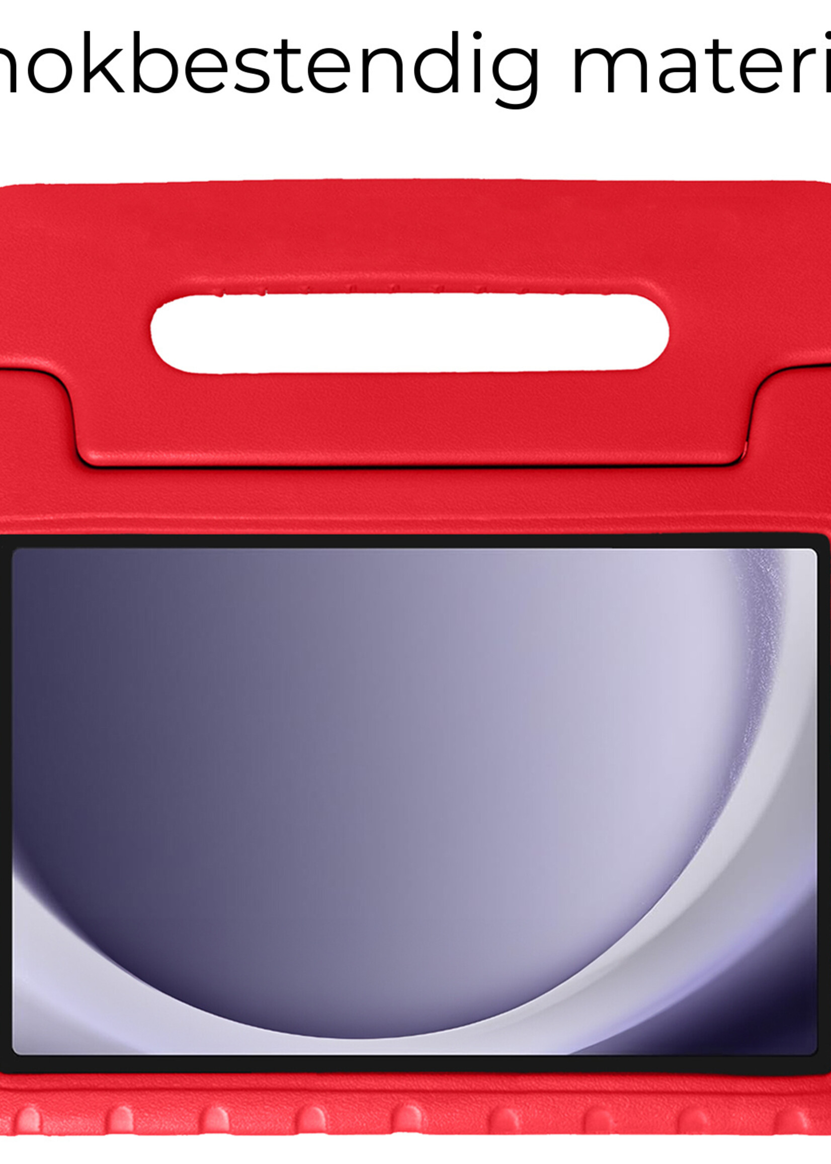 BTH Kinderhoes Geschikt voor Samsung Galaxy Tab A9 Plus Hoes Kinder Hoesje Kids Case Cover Kidsproof Met Screenprotector - Hoesje Geschikt voor Samsung Tab A9 Plus Hoesje Kinder Hoes - Rood