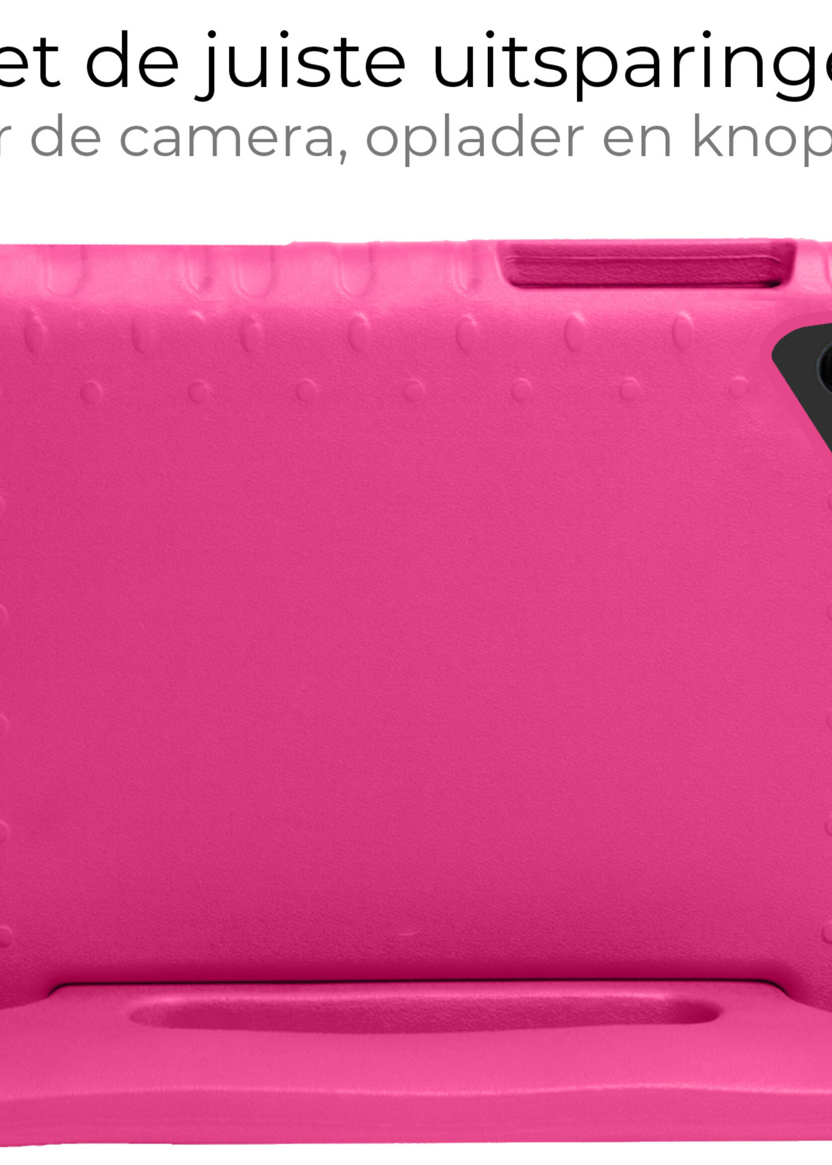 BTH Kinderhoes Geschikt voor Samsung Galaxy Tab A9 Plus Hoes Kinder Hoesje Kids Case Cover Kidsproof Met Screenprotector - Hoesje Geschikt voor Samsung Tab A9 Plus Hoesje Kinder Hoes - Roze