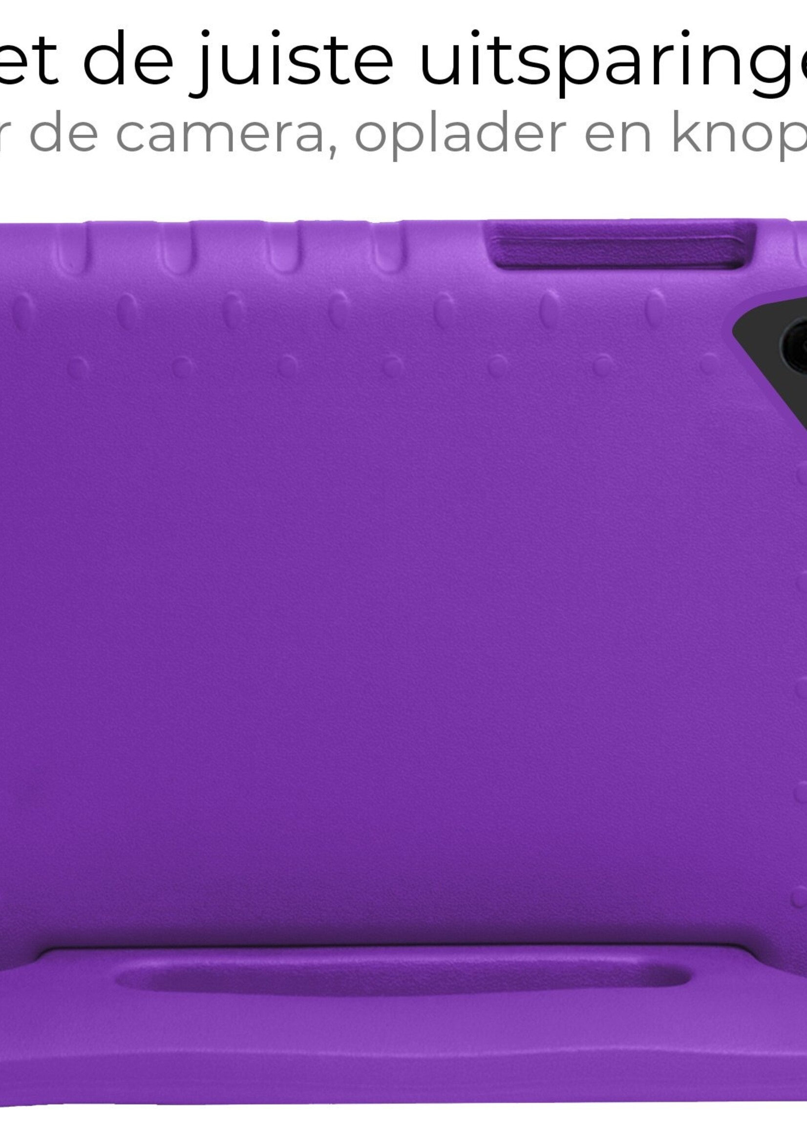 BTH Kinderhoes Geschikt voor Samsung Galaxy Tab A9 Plus Hoes Kinder Hoesje Kids Case Cover Kidsproof Met 2x Screenprotector - Hoesje Geschikt voor Samsung Tab A9 Plus Hoesje Kinder Hoes - Paars