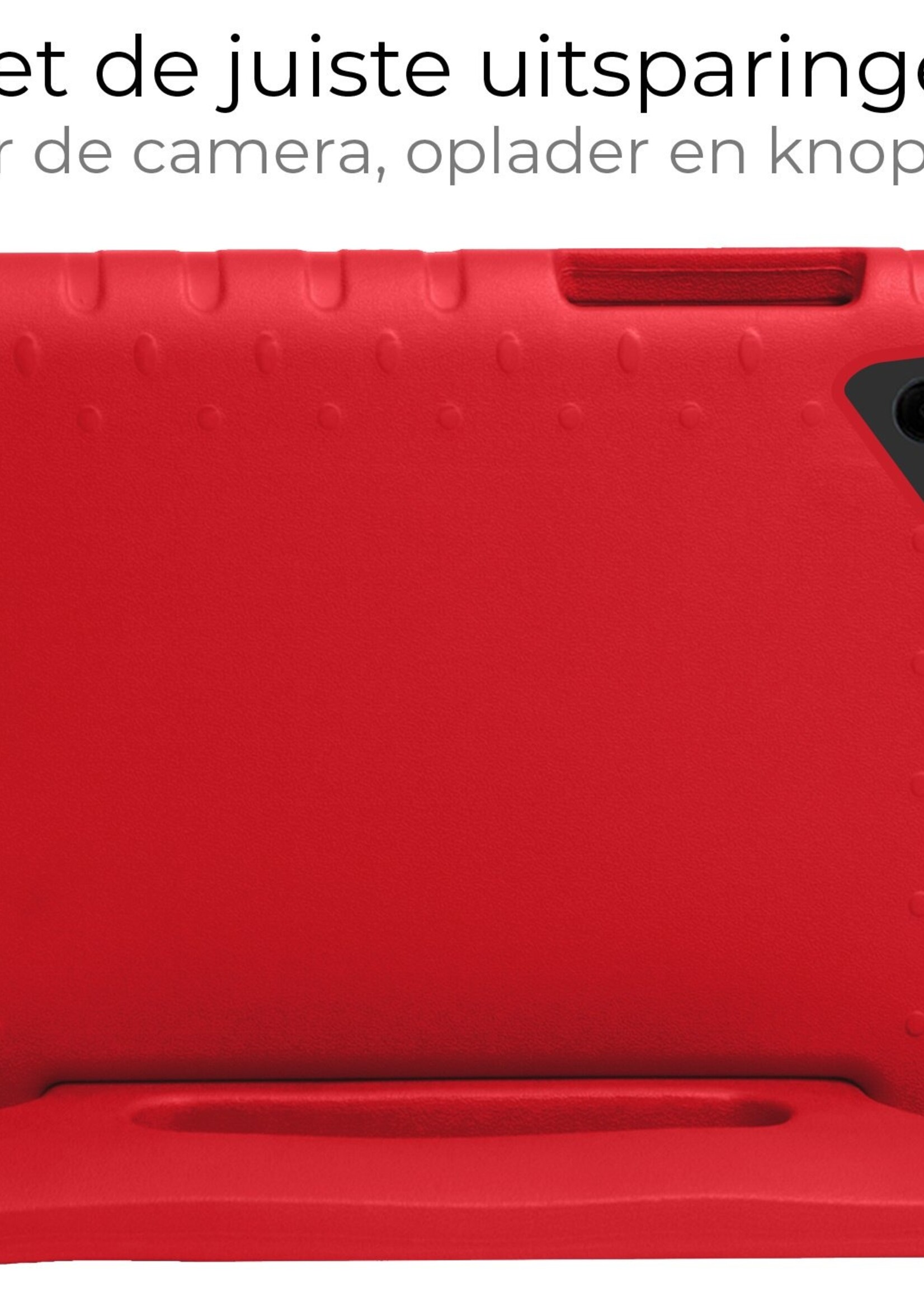 BTH Kinderhoes Geschikt voor Samsung Galaxy Tab A9 Plus Hoes Kinder Hoesje Kids Case Cover Kidsproof Met 2x Screenprotector - Hoesje Geschikt voor Samsung Tab A9 Plus Hoesje Kinder Hoes - Rood