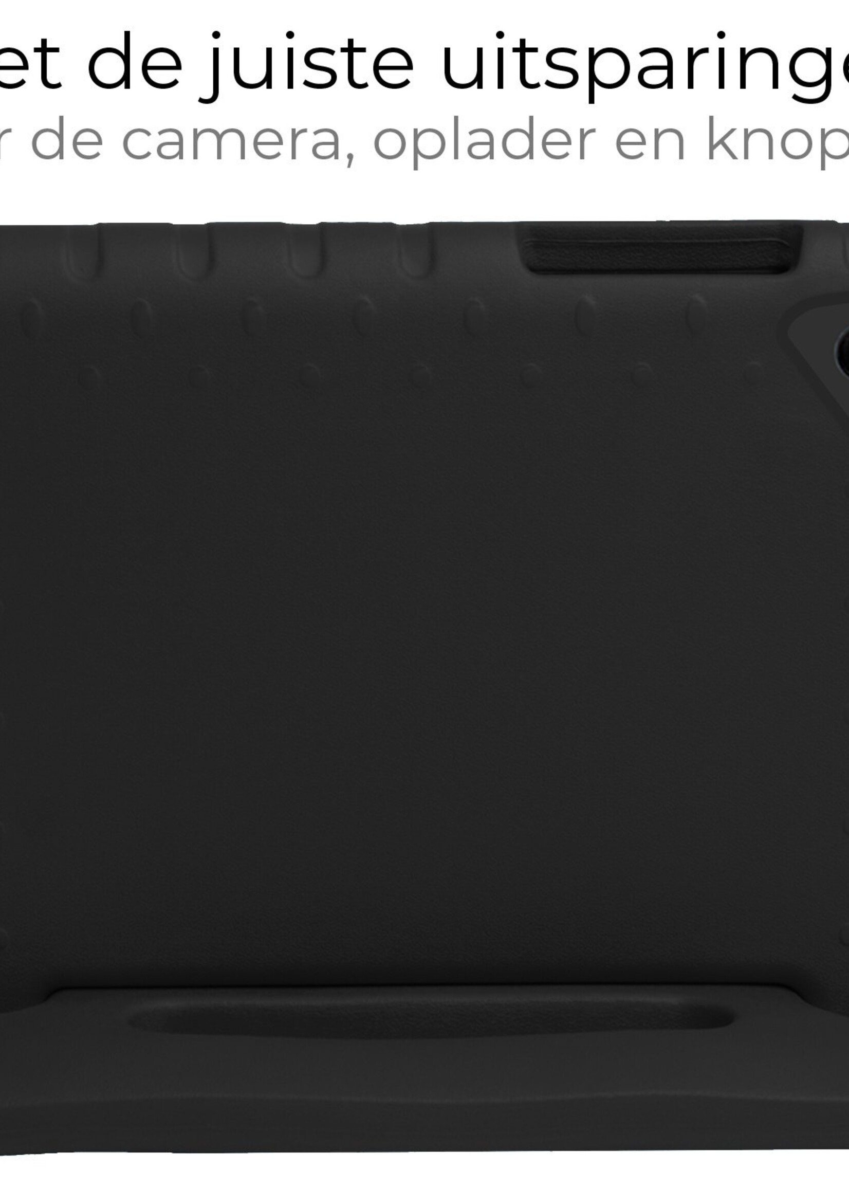 BTH Kinderhoes Geschikt voor Samsung Galaxy Tab A9 Plus Hoes Kinder Hoesje Kids Case Cover Kidsproof Met 2x Screenprotector - Hoesje Geschikt voor Samsung Tab A9 Plus Hoesje Kinder Hoes - Zwart