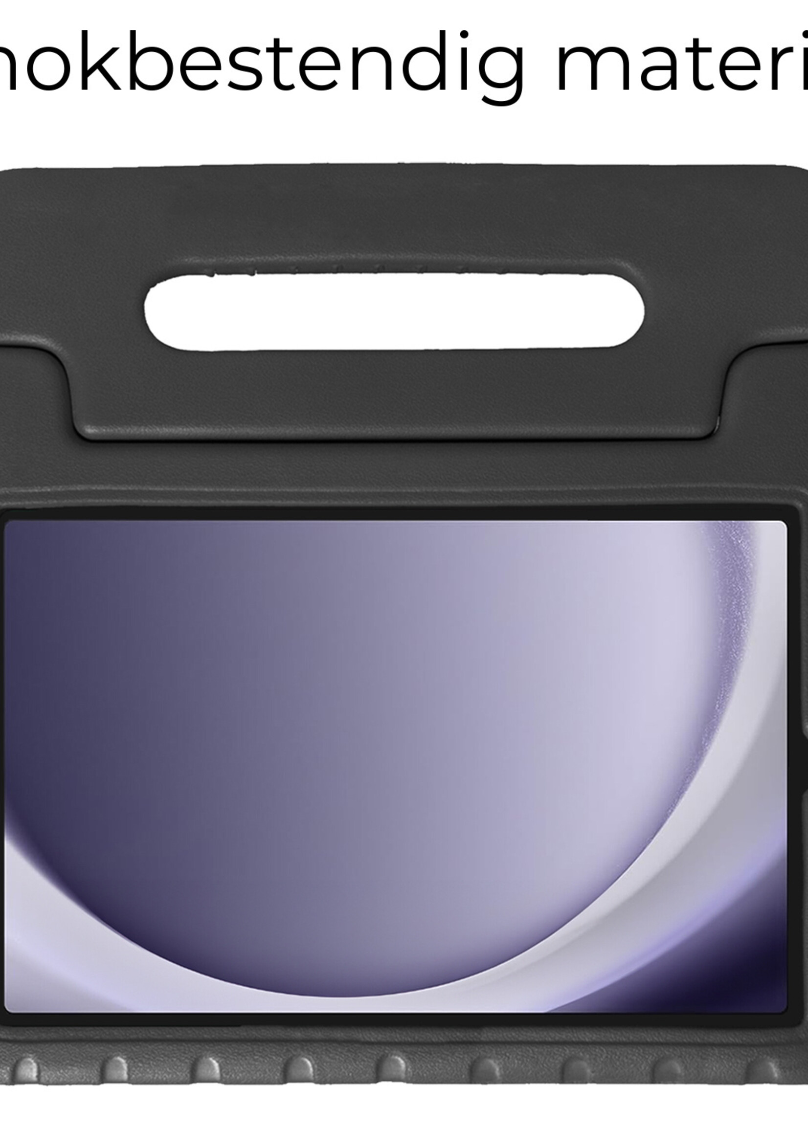 BTH Kinderhoes Geschikt voor Samsung Galaxy Tab A9 Plus Hoes Kinder Hoesje Kids Case Cover Kidsproof Met 2x Screenprotector - Hoesje Geschikt voor Samsung Tab A9 Plus Hoesje Kinder Hoes - Zwart