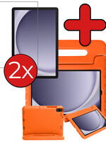 BTH BTH Samsung Galaxy Tab A9 Kinderhoes Met 2x Screenprotector - Oranje