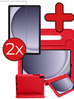 BTH BTH Samsung Galaxy Tab A9 Kinderhoes Met 2x Screenprotector - Rood
