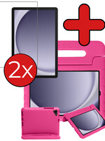 BTH BTH Samsung Galaxy Tab A9 Plus Kinderhoes Met 2x Screenprotector - Roze
