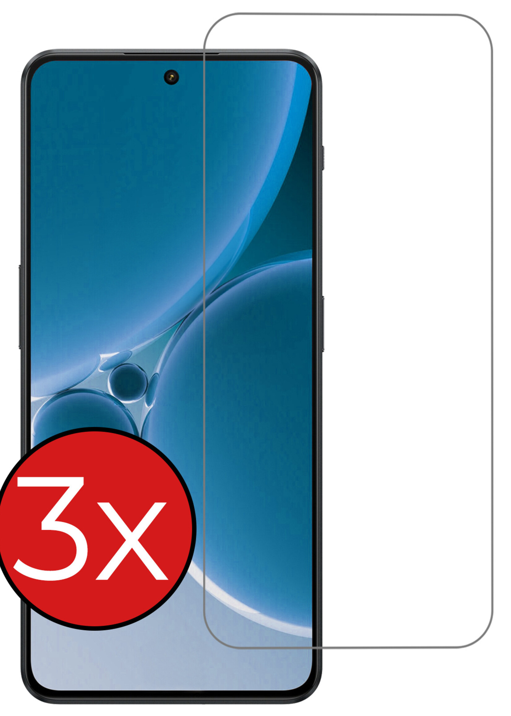 BTH Screenprotector Geschikt voor OnePlus Nord 3 Screenprotector Glas Gehard Tempered Glass - Screenprotector Geschikt voor OnePlus Nord 3 Screen Protector Screen Cover - 3 PACK