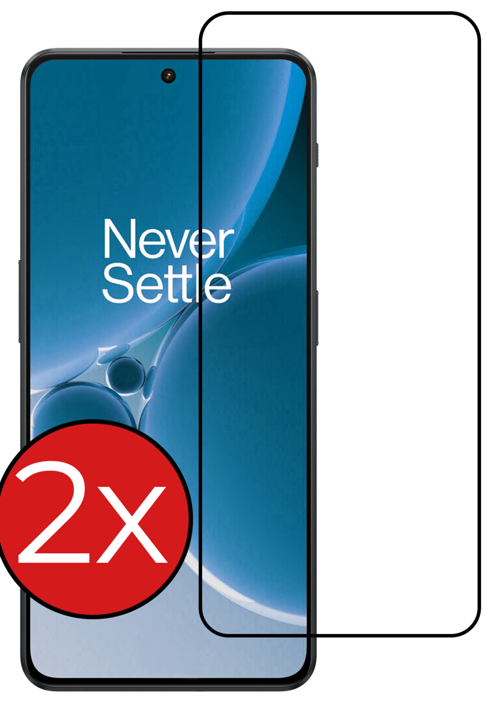 BTH Screenprotector Geschikt voor OnePlus Nord 3 Screenprotector Glas Gehard Tempered Glass Full Cover - Screenprotector Geschikt voor OnePlus Nord 3 Screen Protector Screen Cover - 2 PACK