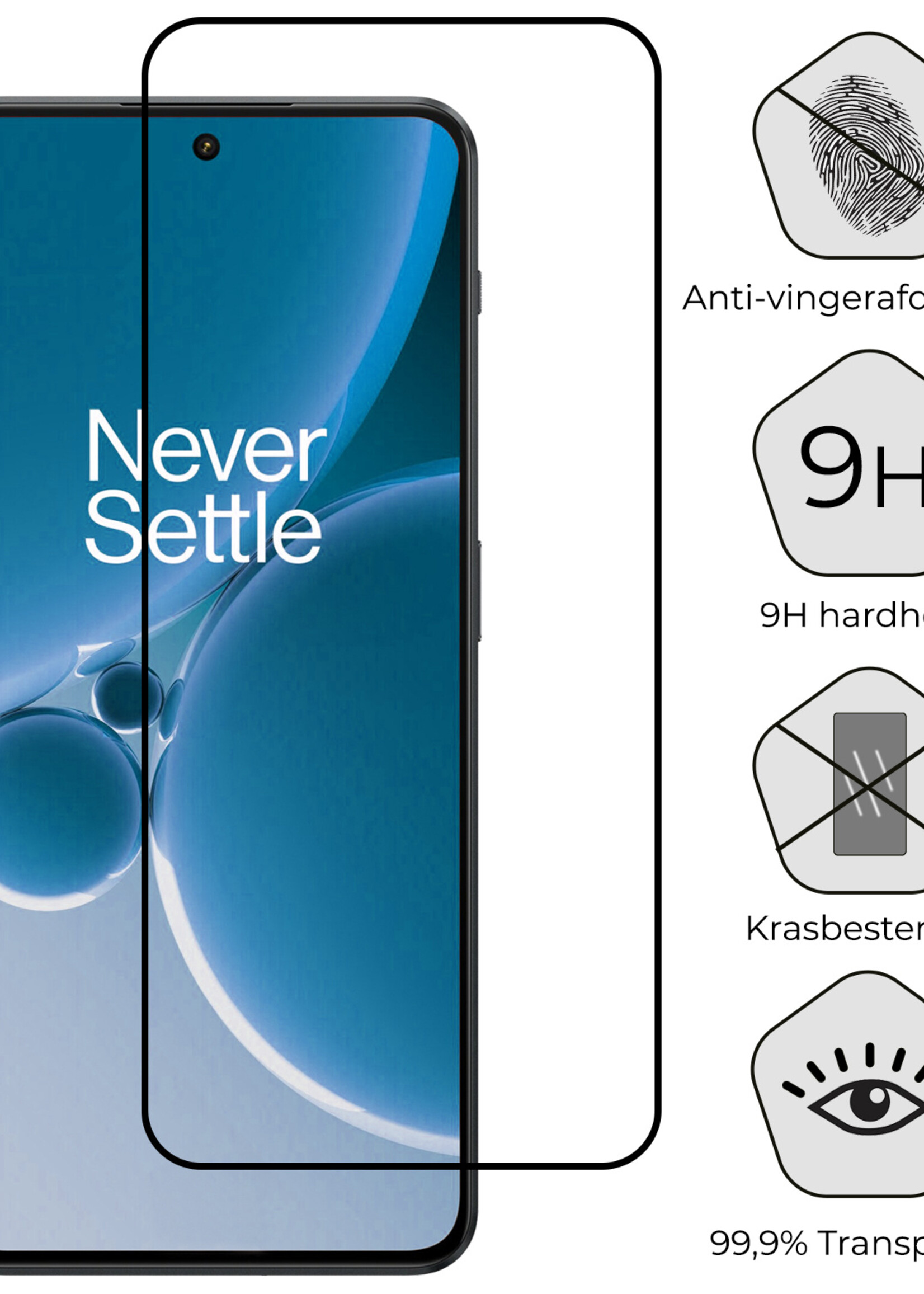 BTH Screenprotector Geschikt voor OnePlus Nord 3 Screenprotector Glas Gehard Tempered Glass Full Cover - Screenprotector Geschikt voor OnePlus Nord 3 Screen Protector Screen Cover - 2 PACK