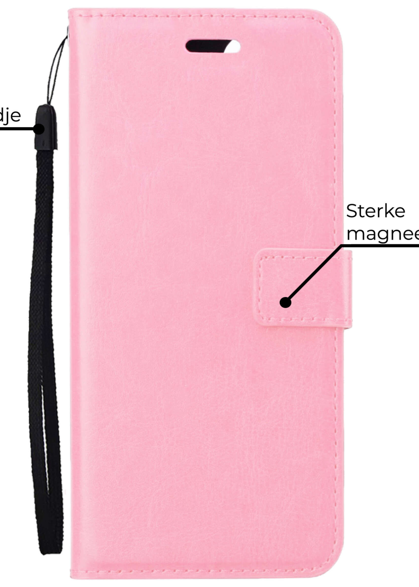 BTH Hoesje Geschikt voor OnePlus Nord 3 Hoesje Book Case Hoes Portemonnee Cover Walletcase - Hoes Geschikt voor OnePlus Nord 3 Hoes Bookcase Hoesje - Lichtroze