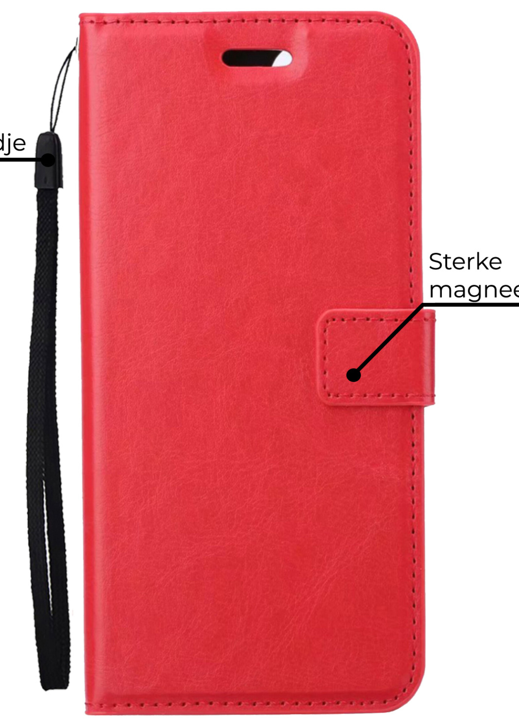 BTH Hoesje Geschikt voor OnePlus Nord 3 Hoesje Book Case Hoes Portemonnee Cover Walletcase - Hoes Geschikt voor OnePlus Nord 3 Hoes Bookcase Hoesje - Rood