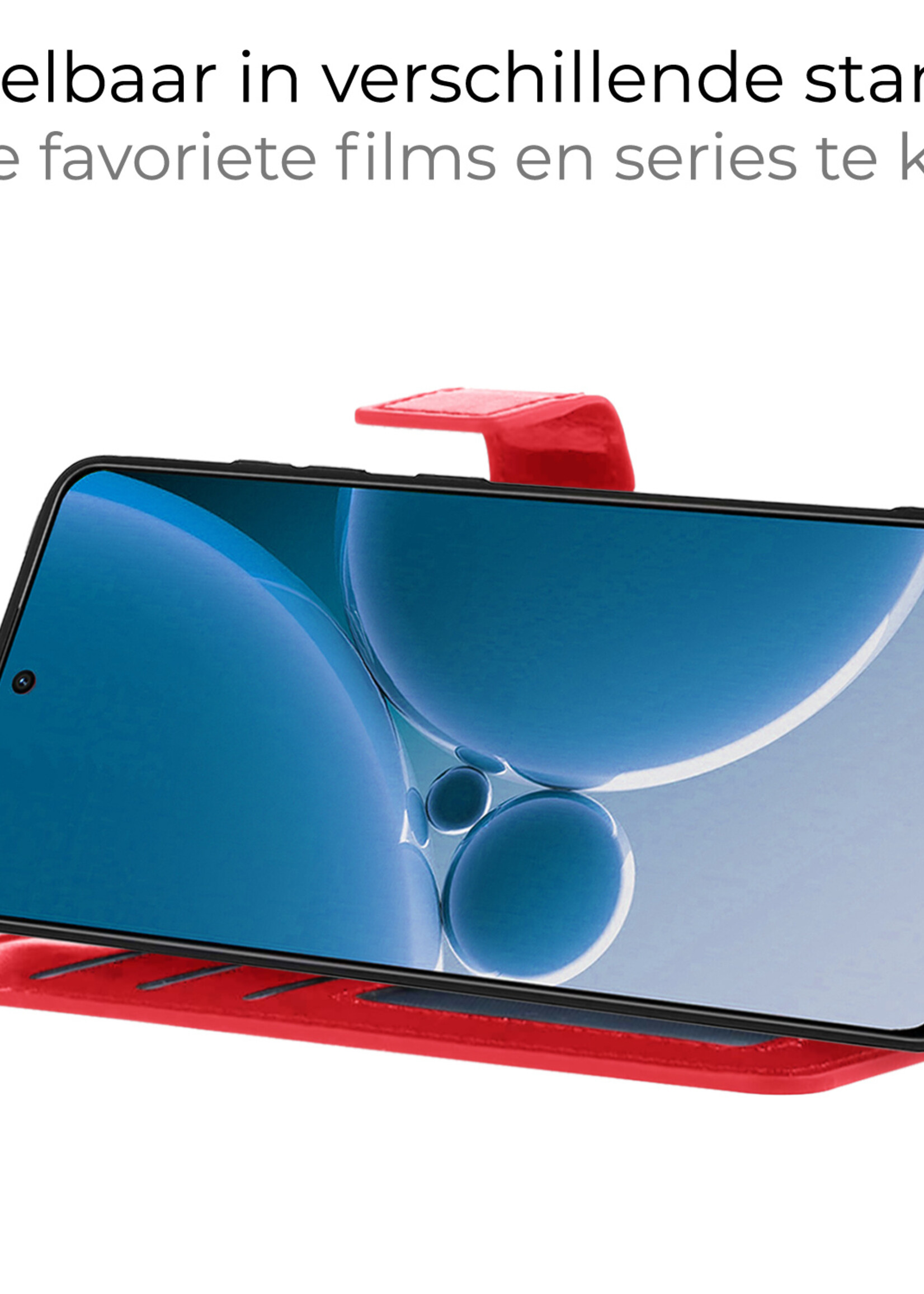 BTH Hoesje Geschikt voor OnePlus Nord 3 Hoesje Book Case Hoes Portemonnee Cover Walletcase - Hoes Geschikt voor OnePlus Nord 3 Hoes Bookcase Hoesje - Rood