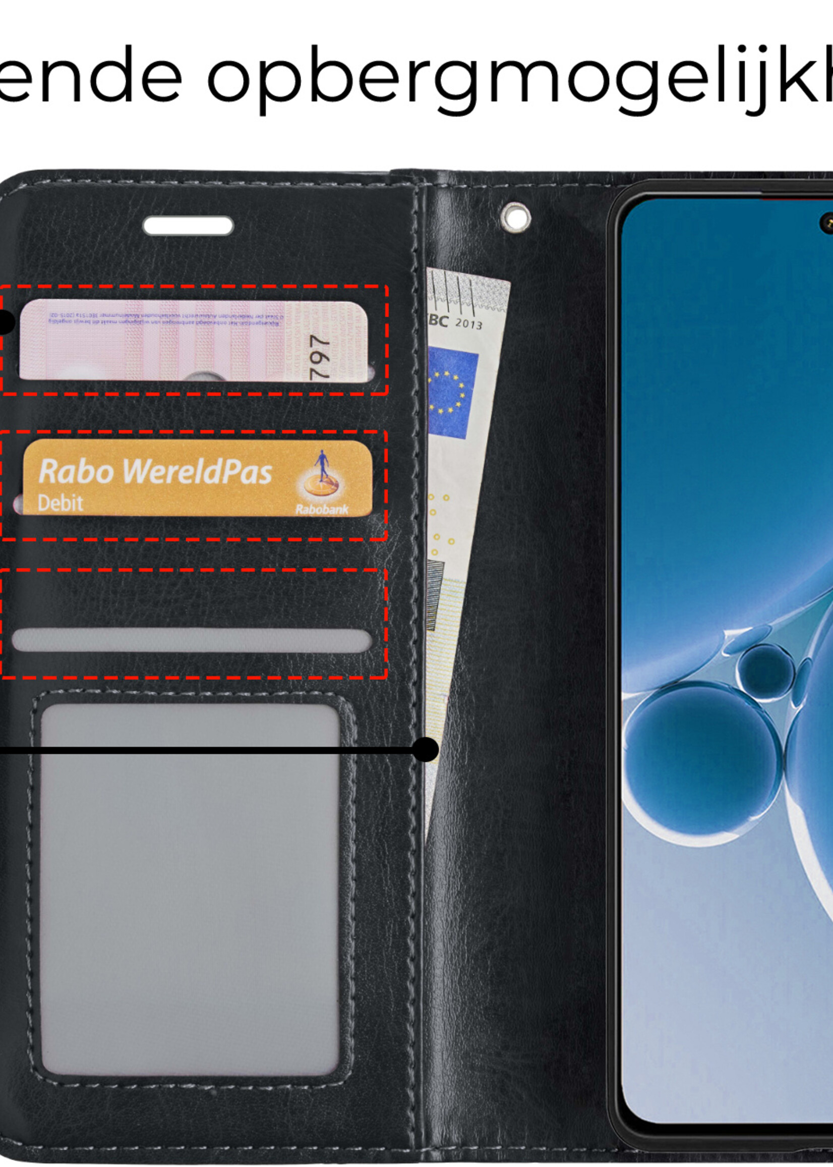 BTH Hoesje Geschikt voor OnePlus Nord 3 Hoesje Book Case Hoes Portemonnee Cover Walletcase - Hoes Geschikt voor OnePlus Nord 3 Hoes Bookcase Hoesje - Zwart