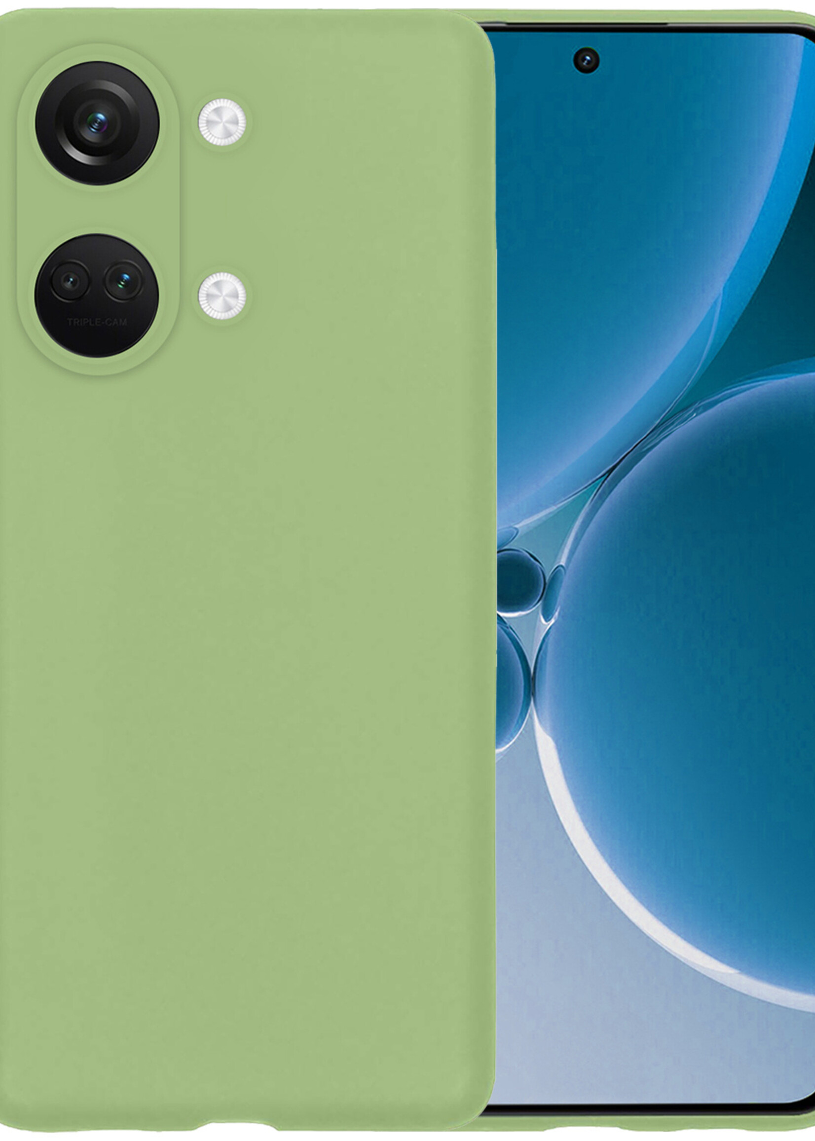 BTH Hoesje Geschikt voor OnePlus Nord 3 Hoesje Siliconen Case Hoes - Hoes Geschikt voor OnePlus Nord 3 Hoes Cover Case - Groen