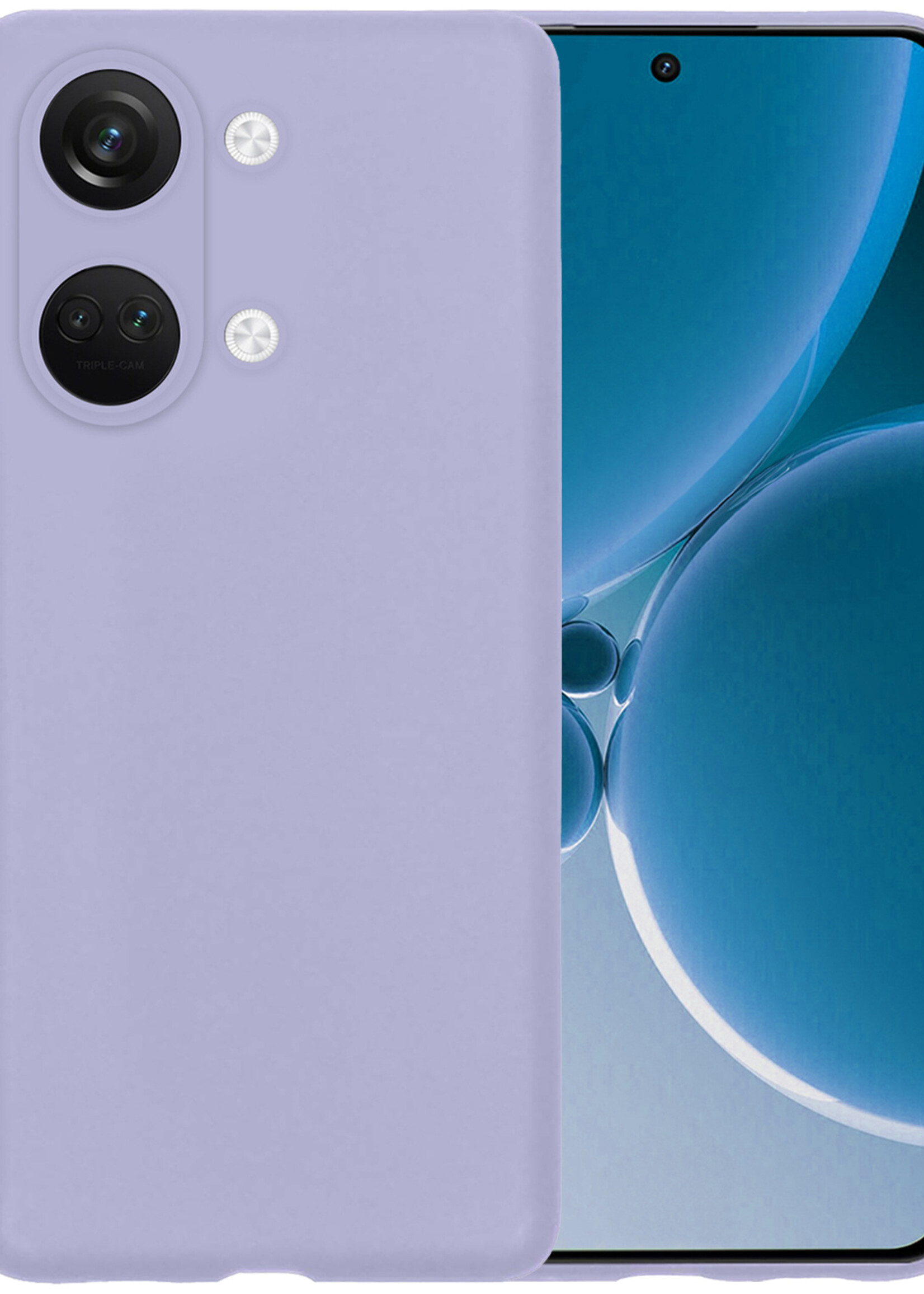 BTH Hoesje Geschikt voor OnePlus Nord 3 Hoesje Siliconen Case Hoes - Hoes Geschikt voor OnePlus Nord 3 Hoes Cover Case - Lila