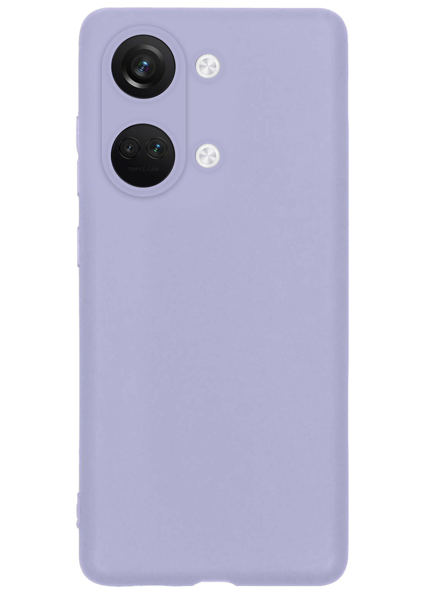 BTH Hoesje Geschikt voor OnePlus Nord 3 Hoesje Siliconen Case Hoes - Hoes Geschikt voor OnePlus Nord 3 Hoes Cover Case - Lila