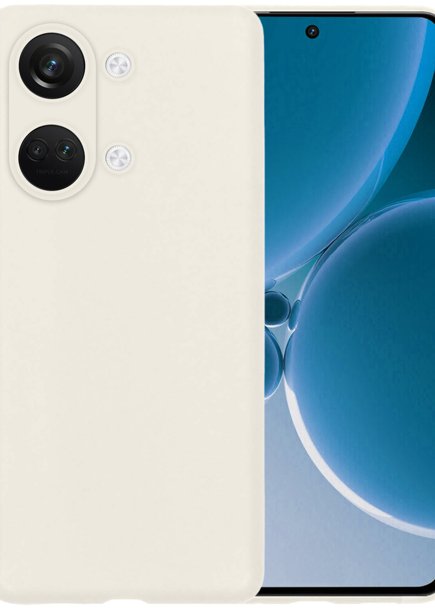 BTH Hoesje Geschikt voor OnePlus Nord 3 Hoesje Siliconen Case Hoes - Hoes Geschikt voor OnePlus Nord 3 Hoes Cover Case - Wit