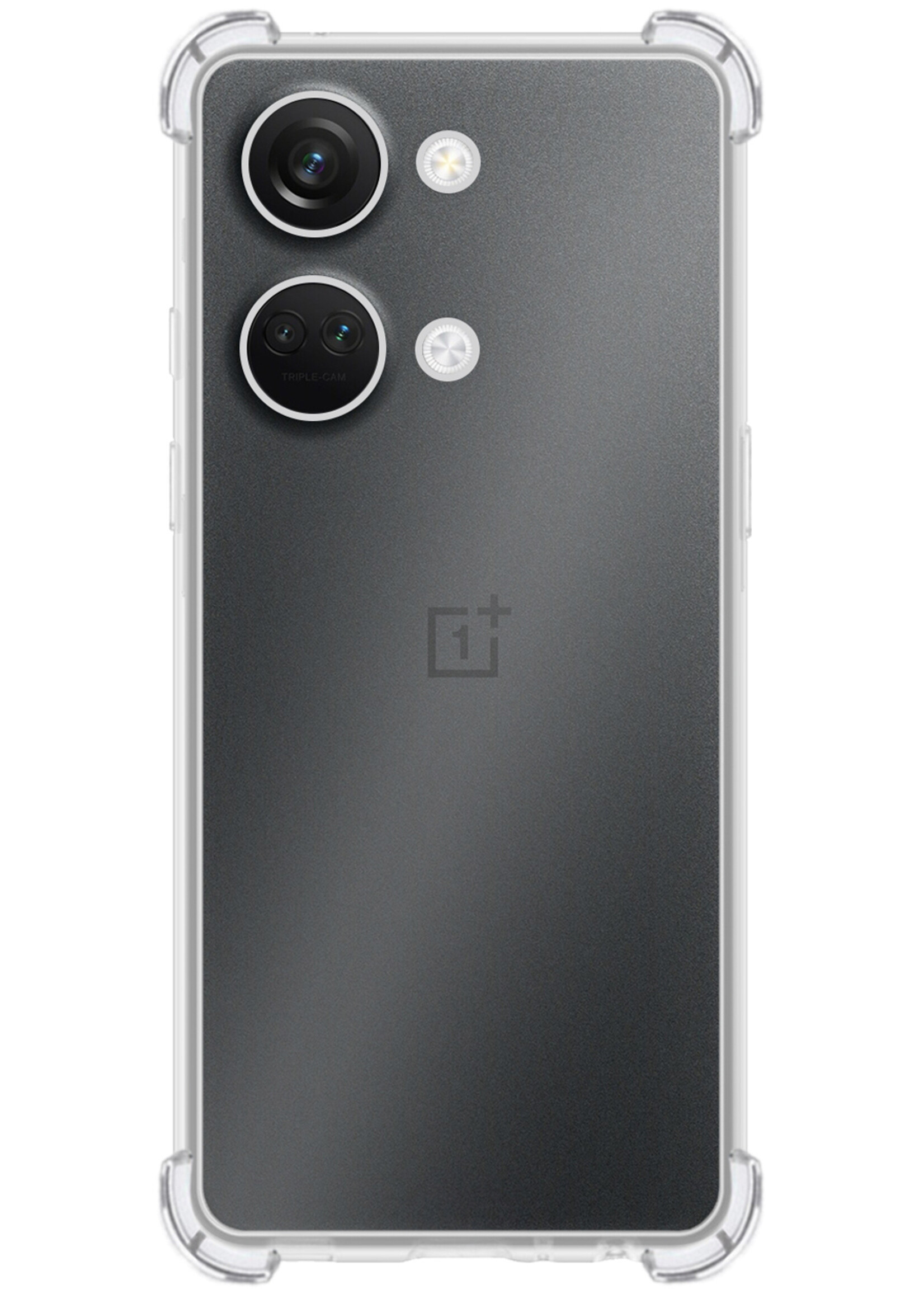 BTH Hoesje Geschikt voor OnePlus Nord 3 Hoesje Siliconen Shock Proof Case Hoes Met 2x Screenprotector - Hoes Geschikt voor OnePlus Nord 3 Hoes Cover Case Shockproof - Transparant