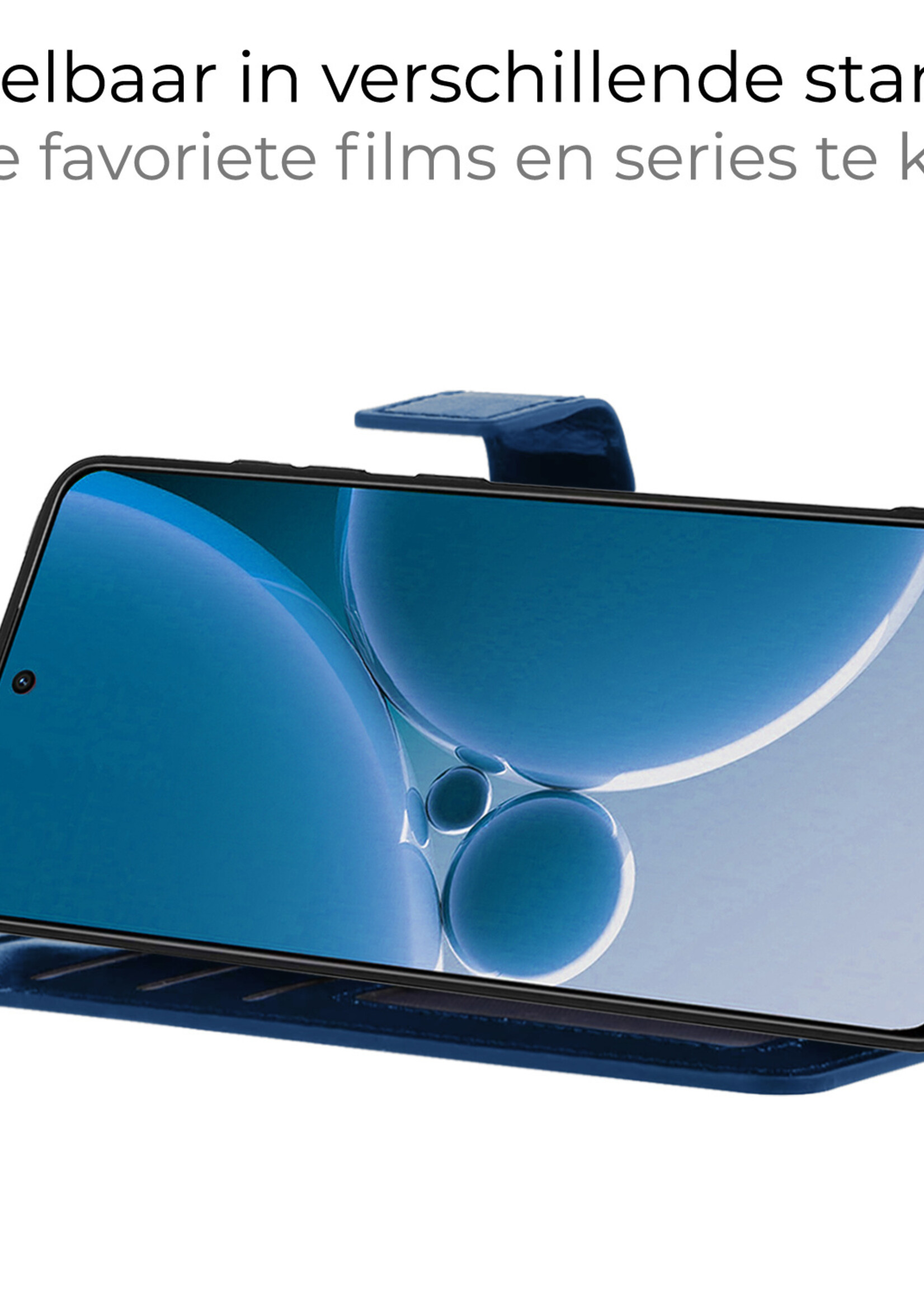 BTH Hoesje Geschikt voor OnePlus Nord 3 Hoesje Book Case Hoes Portemonnee Cover Walletcase Met Screenprotector - Hoes Geschikt voor OnePlus Nord 3 Hoes Bookcase Hoesje - Donkerblauw