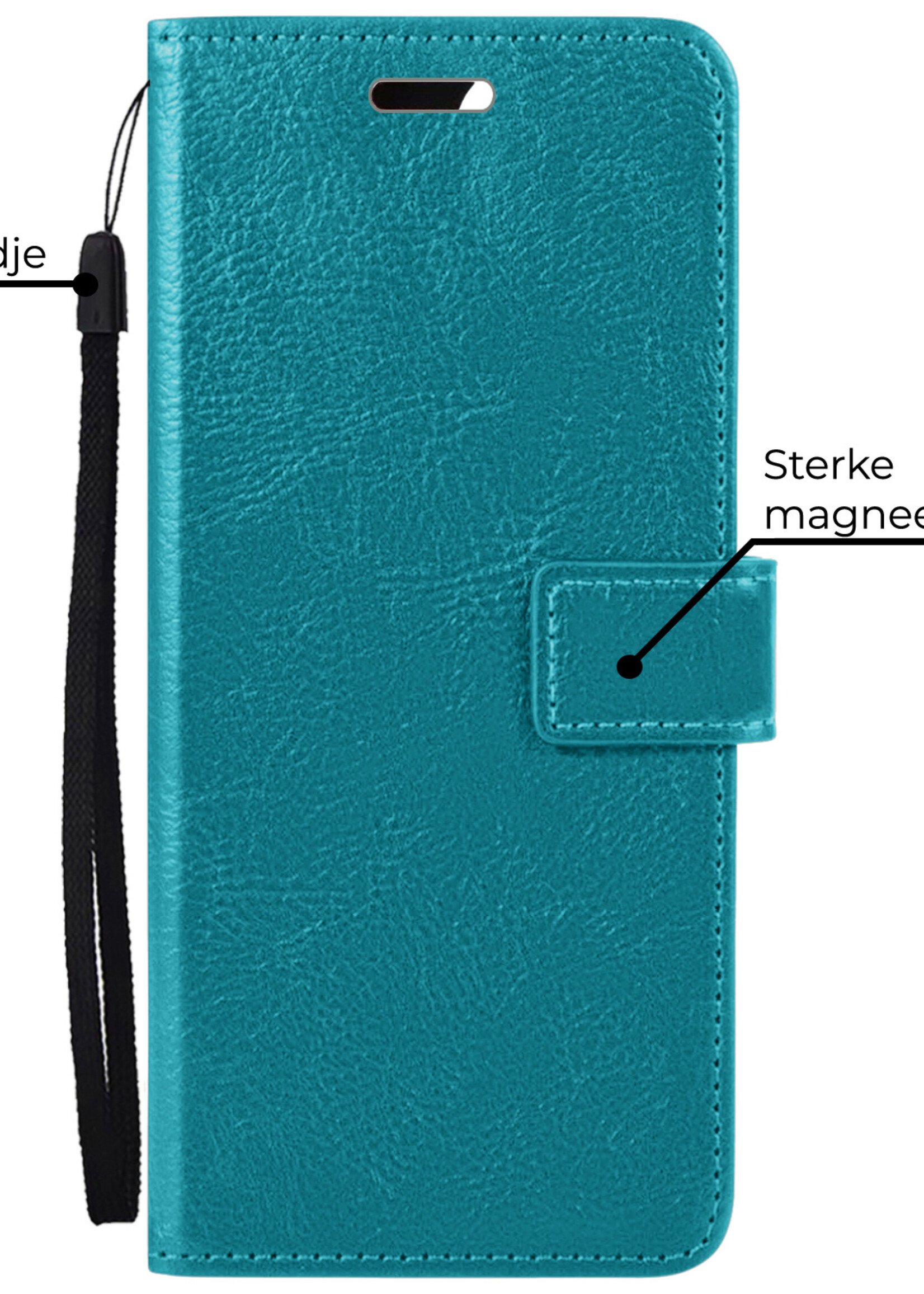 BTH Hoesje Geschikt voor OnePlus Nord 3 Hoesje Book Case Hoes Portemonnee Cover Walletcase Met Screenprotector - Hoes Geschikt voor OnePlus Nord 3 Hoes Bookcase Hoesje - Turquoise