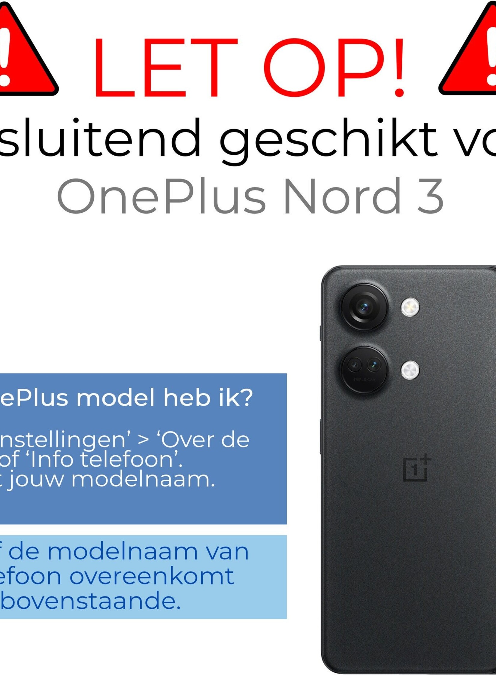 BTH Hoesje Geschikt voor OnePlus Nord 3 Hoesje Book Case Hoes Portemonnee Cover Walletcase Met 2x Screenprotector - Hoes Geschikt voor OnePlus Nord 3 Hoes Bookcase Hoesje - Wit