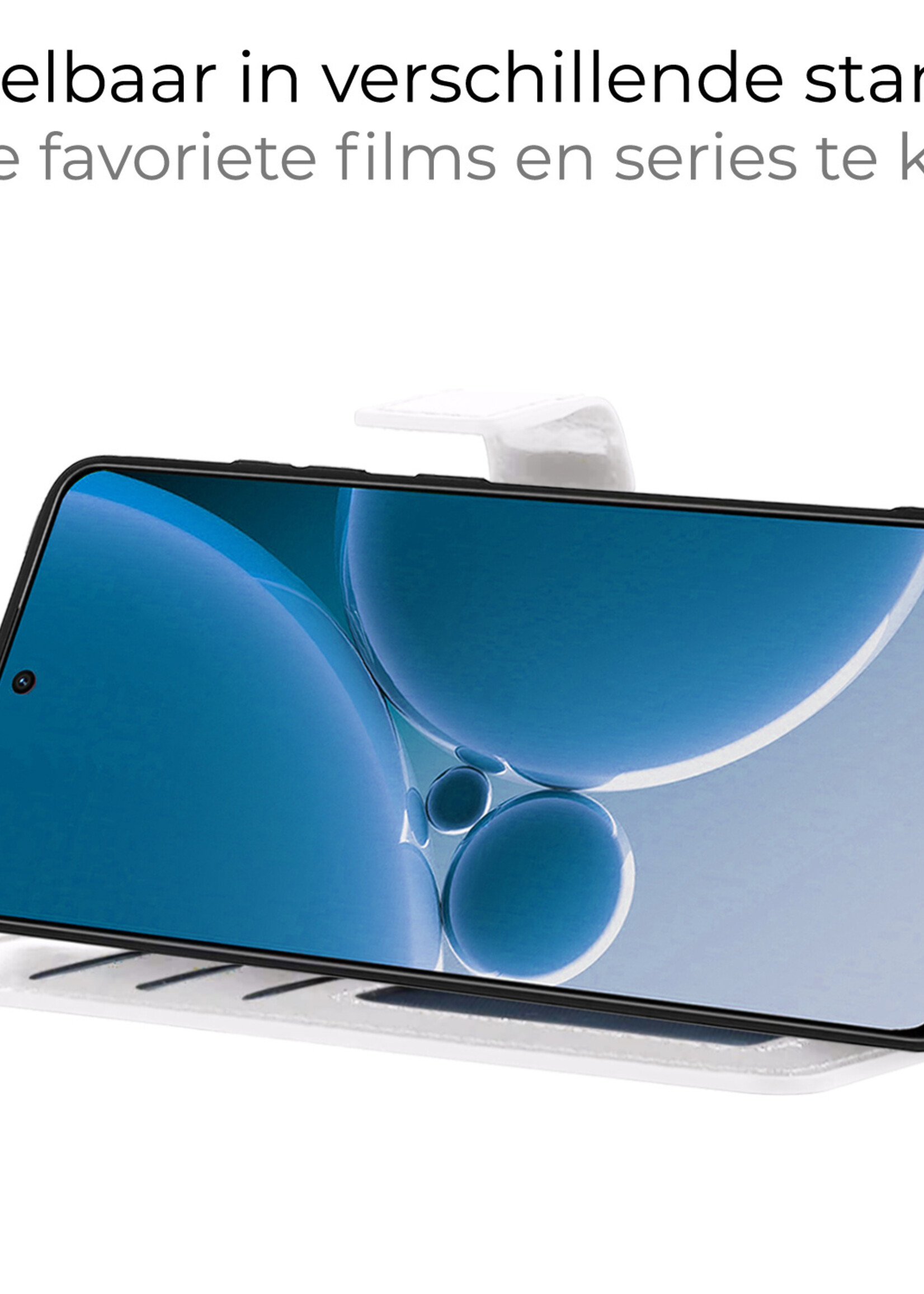 BTH Hoesje Geschikt voor OnePlus Nord 3 Hoesje Book Case Hoes Portemonnee Cover Walletcase Met 2x Screenprotector - Hoes Geschikt voor OnePlus Nord 3 Hoes Bookcase Hoesje - Wit