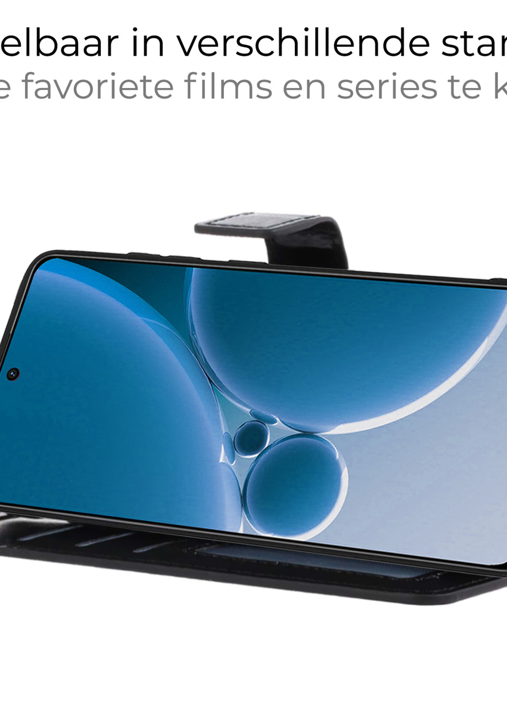 BTH Hoesje Geschikt voor OnePlus Nord 3 Hoesje Book Case Hoes Portemonnee Cover Walletcase Met 2x Screenprotector - Hoes Geschikt voor OnePlus Nord 3 Hoes Bookcase Hoesje - Zwart