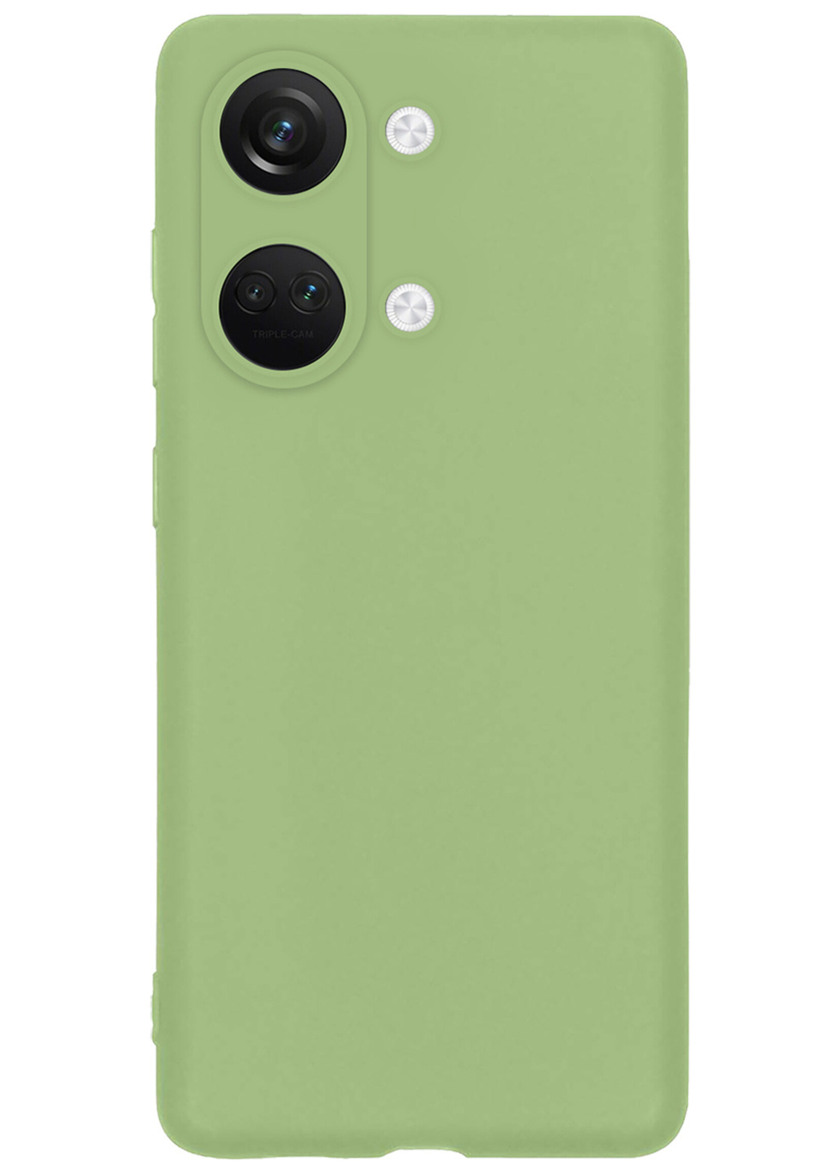 BTH Hoesje Geschikt voor OnePlus Nord 3 Hoesje Siliconen Case Hoes - Hoes Geschikt voor OnePlus Nord 3 Hoes Cover Case - Groen - 2 PACK