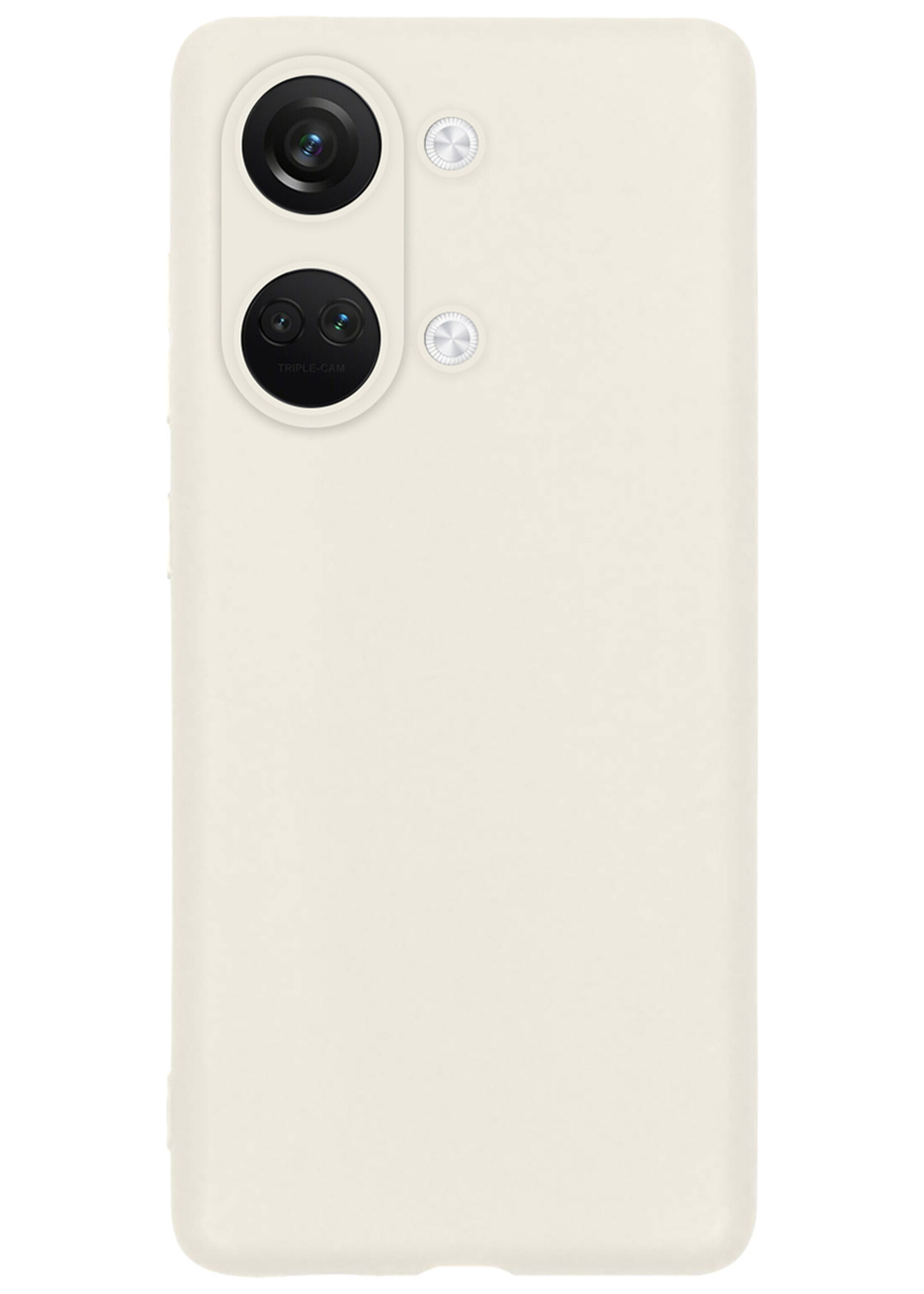 BTH Hoesje Geschikt voor OnePlus Nord 3 Hoesje Siliconen Case Hoes - Hoes Geschikt voor OnePlus Nord 3 Hoes Cover Case - Wit - 2 PACK