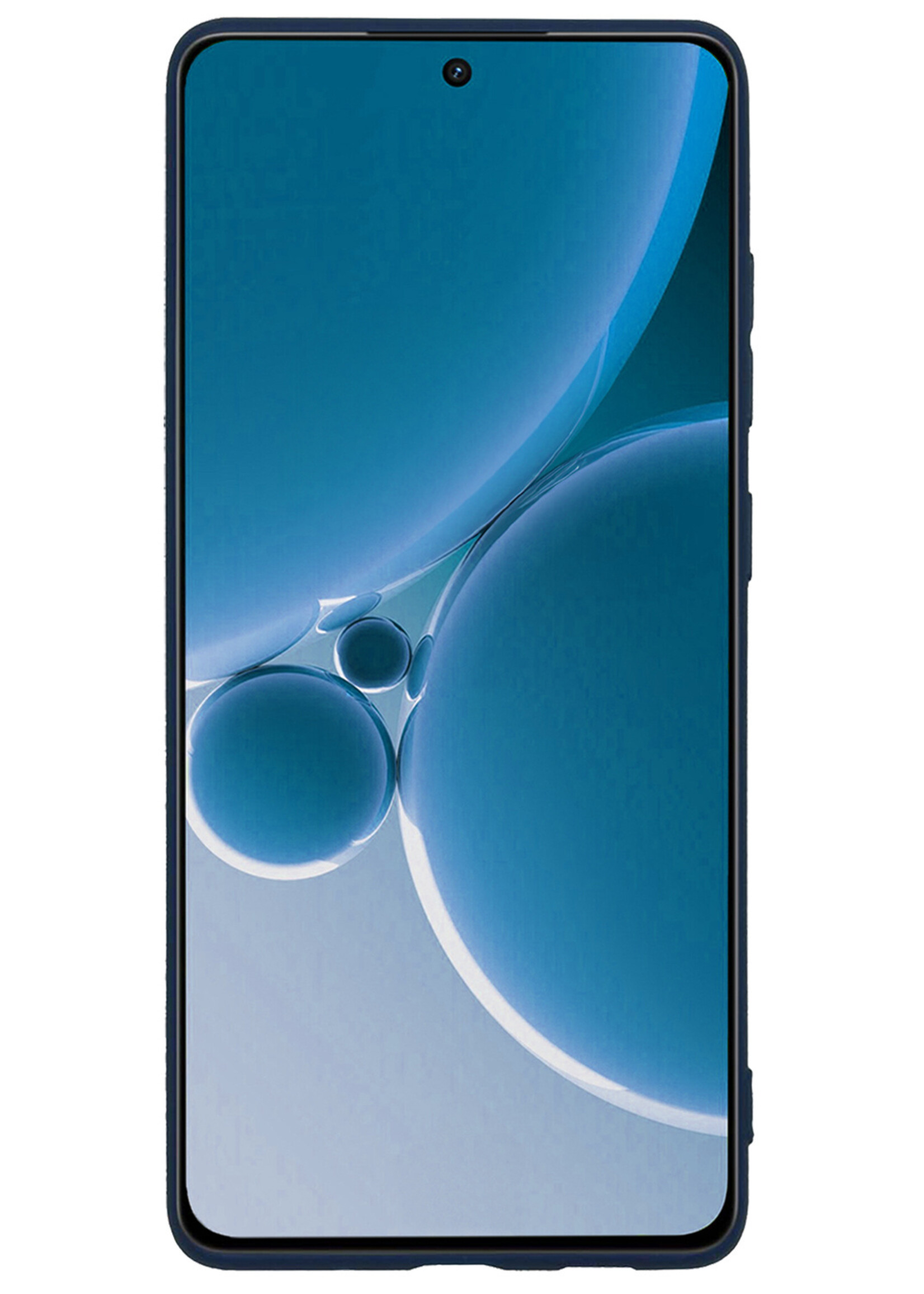 BTH Hoesje Geschikt voor OnePlus Nord 3 Hoesje Siliconen Case Hoes Met Screenprotector - Hoes Geschikt voor OnePlus Nord 3 Hoes Cover Case - Donkerblauw