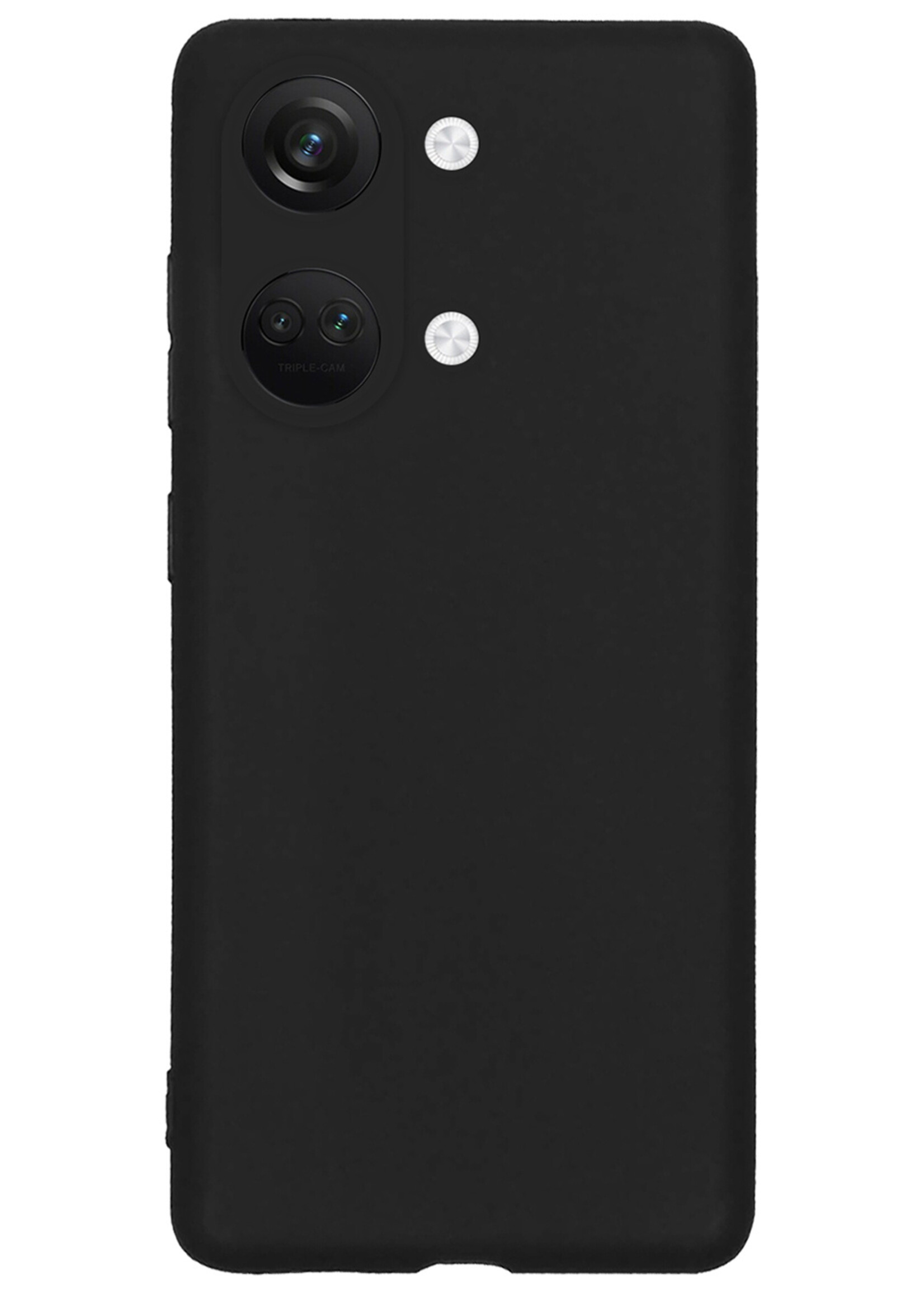 BTH Hoesje Geschikt voor OnePlus Nord 3 Hoesje Siliconen Case Hoes Met Screenprotector - Hoes Geschikt voor OnePlus Nord 3 Hoes Cover Case - Zwart