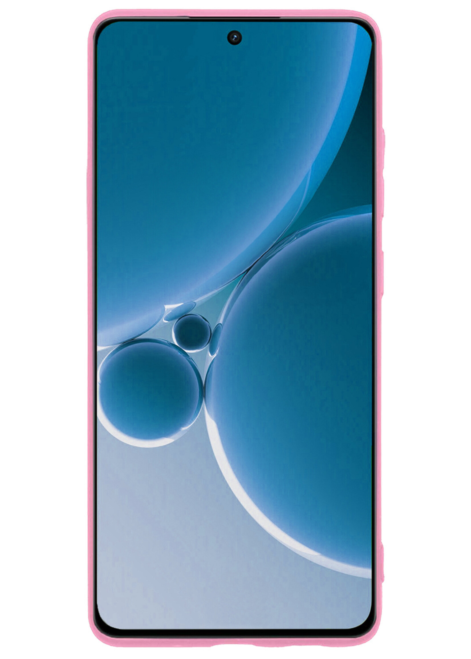 BTH Hoesje Geschikt voor OnePlus Nord 3 Hoesje Siliconen Case Hoes Met 2x Screenprotector - Hoes Geschikt voor OnePlus Nord 3 Hoes Cover Case - Lichtroze