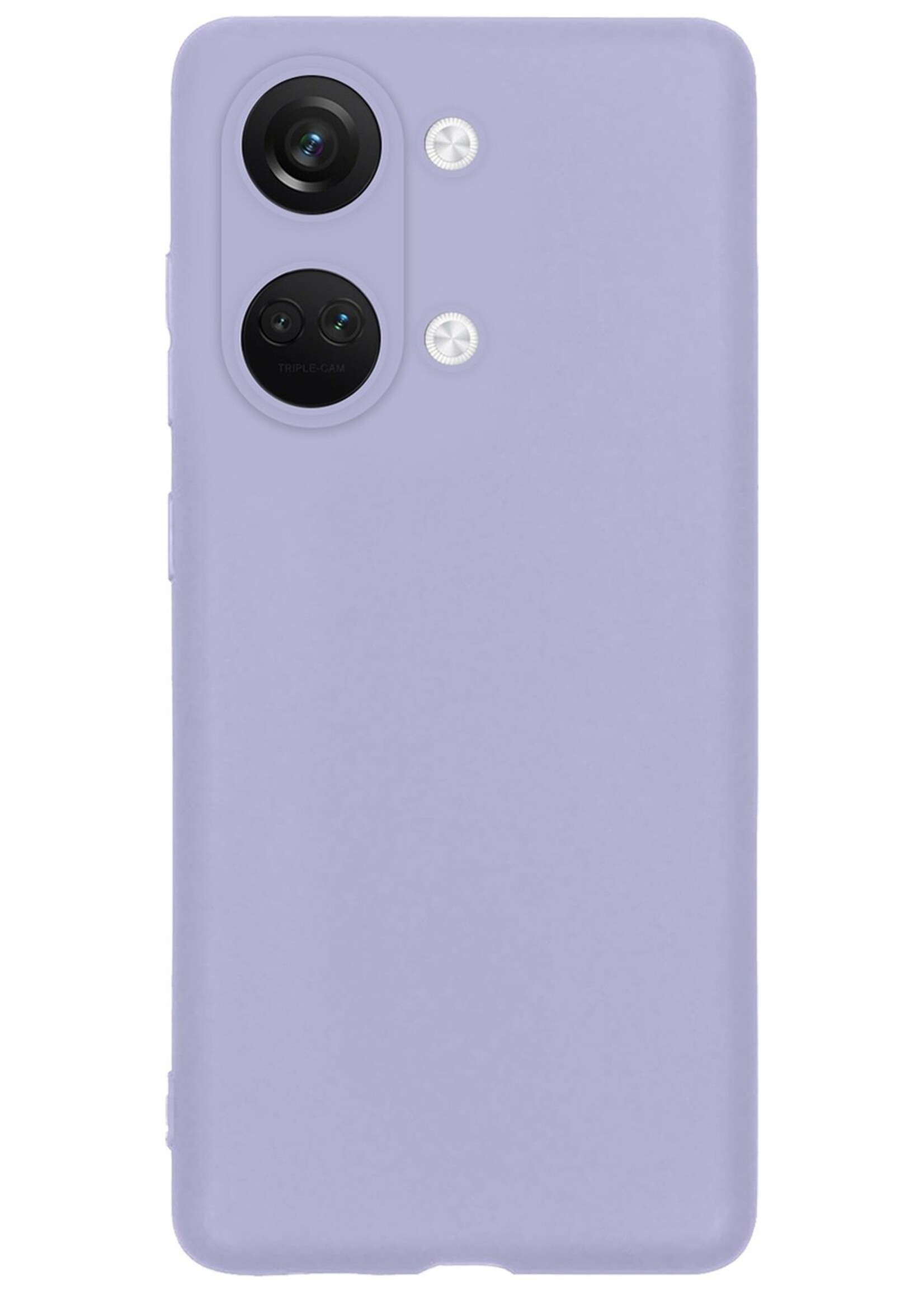 BTH Hoesje Geschikt voor OnePlus Nord 3 Hoesje Siliconen Case Hoes Met 2x Screenprotector - Hoes Geschikt voor OnePlus Nord 3 Hoes Cover Case - Lila