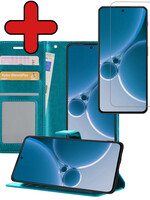 BTH BTH OnePlus Nord 3 Hoesje Bookcase Met Screenprotector - Turquoise