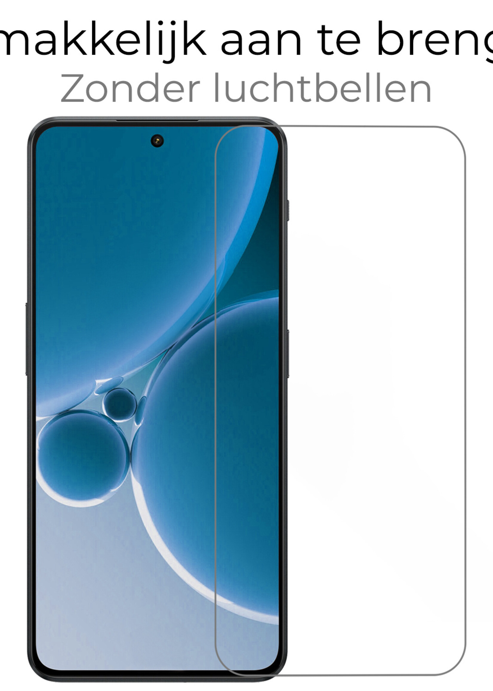 BTH Hoesje Geschikt voor OnePlus Nord 3 Hoesje Book Case Hoes Portemonnee Cover Walletcase Met 2x Screenprotector - Hoes Geschikt voor OnePlus Nord 3 Hoes Bookcase Hoesje - Wit